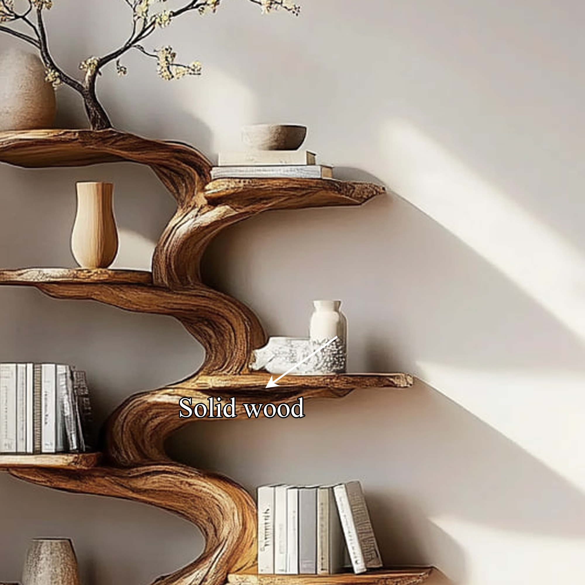 Rustic Tree Inspired Wall Shelf Home Office Organizer SINLKITB468