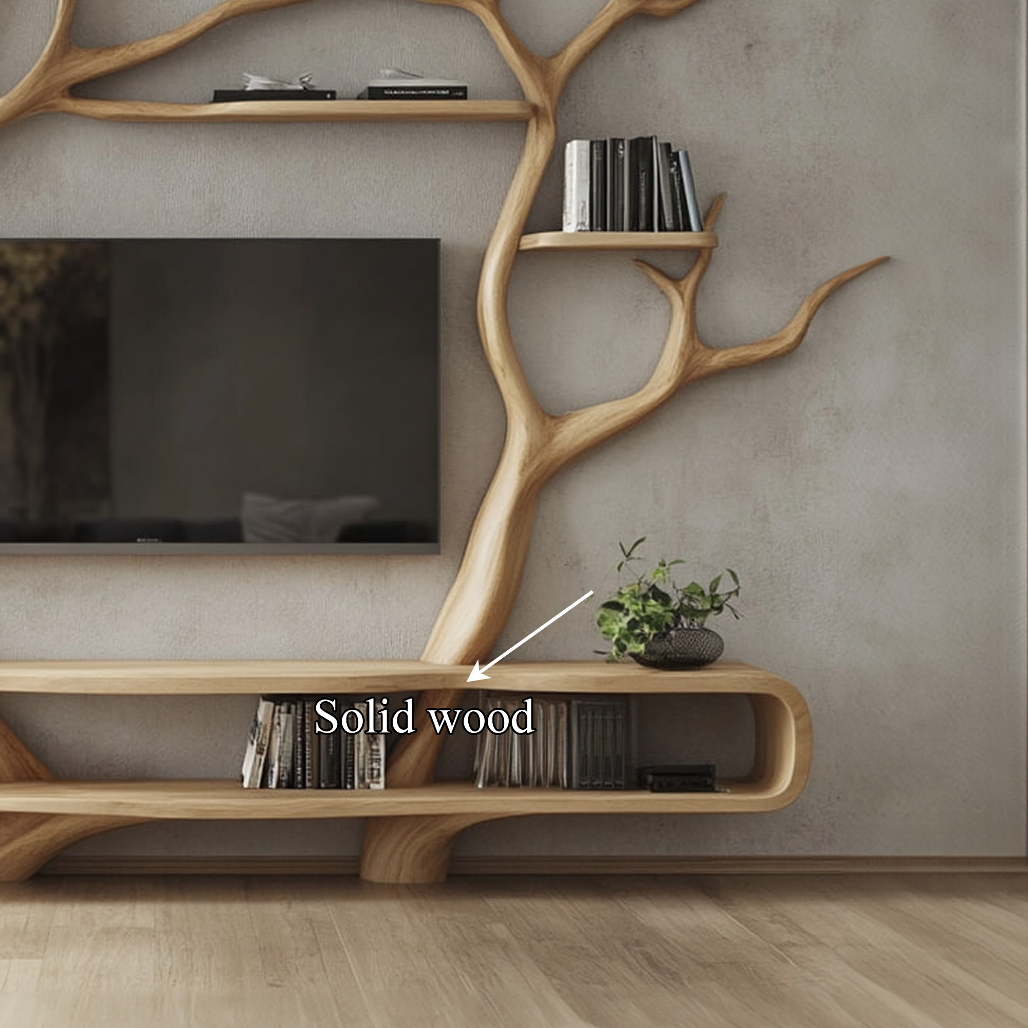Rustic Tree TV Cabinet Living Room Wall Unit GiftSINLKITB341