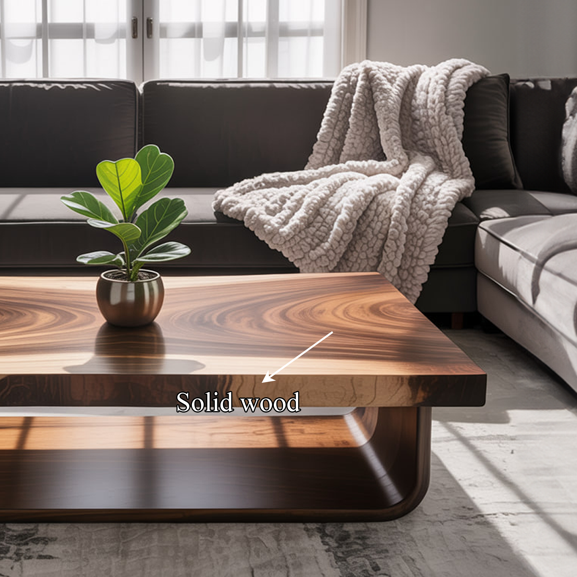 Mid Century Flow Form Coffee Table Living Room SINLKICF250