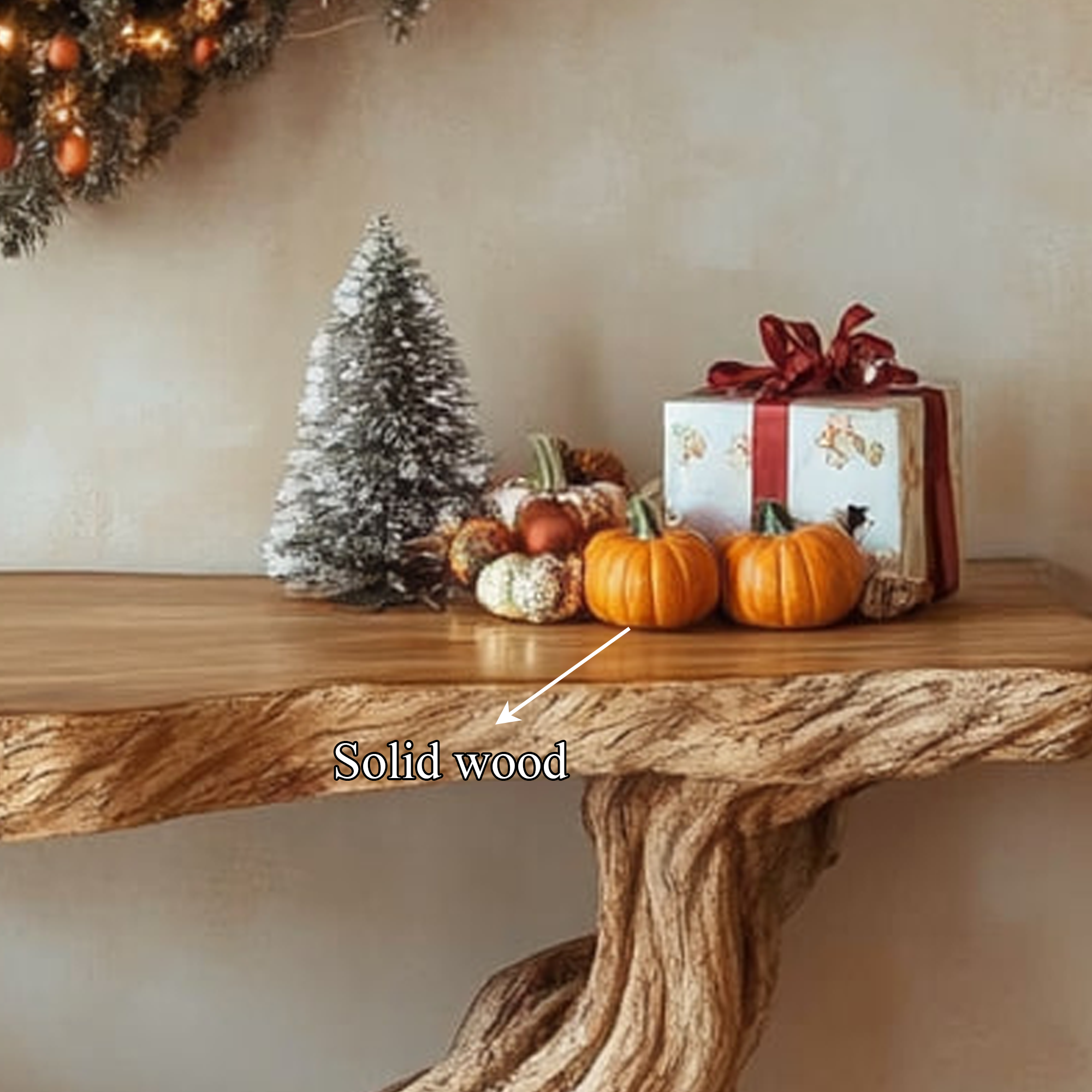 Rustic Console Table Solid Wood Root Base Entryway SINLKICS326
