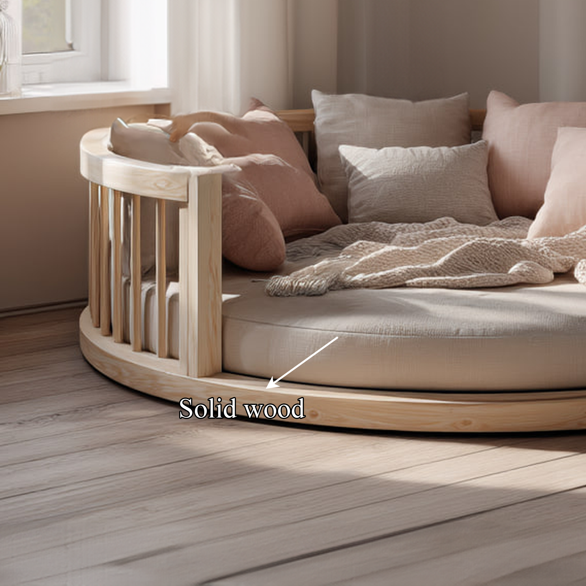 Mid Century Nursery Round Daybed Bedroom SINLKIWB55