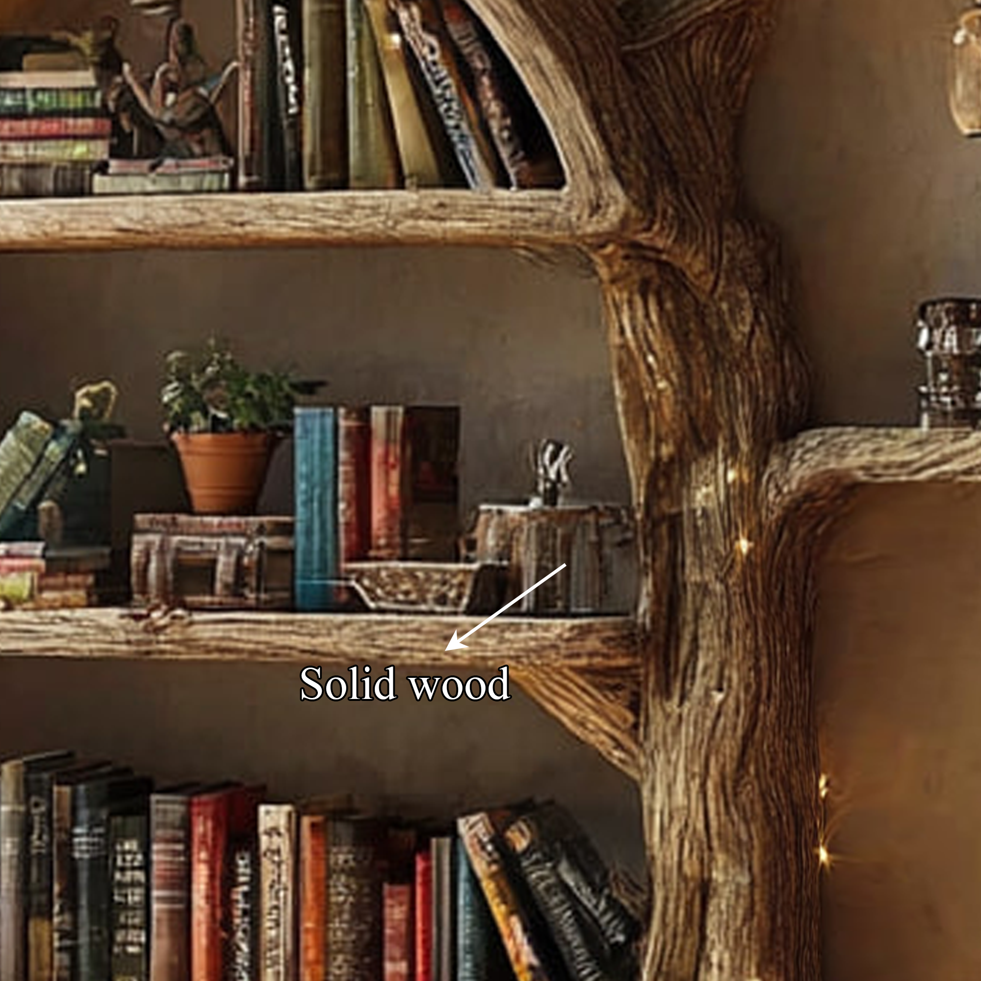 Rustic Tree Bookshelf Living Room Wall Display SINLKITB303