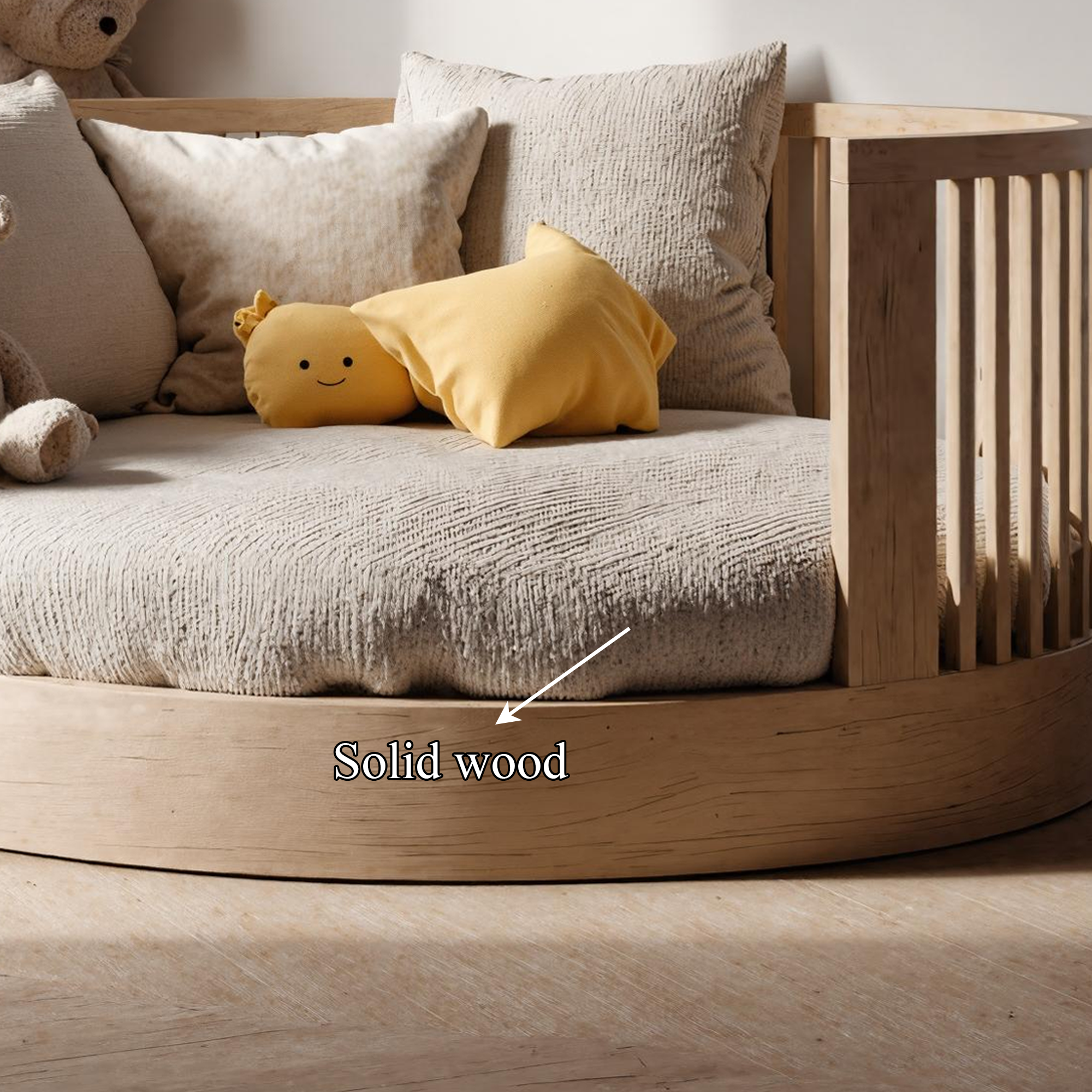 Mid Century Round Kids Bed Nursery Bedroom SINLKIWB50