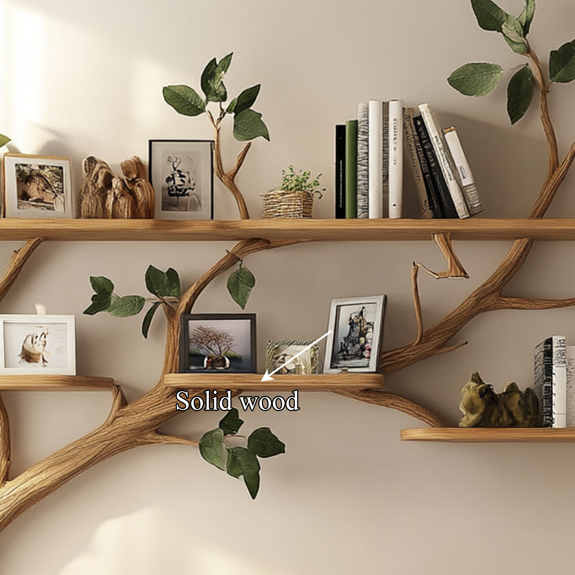Rustic Organic Tree Branch Shelf Living Dining Room SINLKITBS058