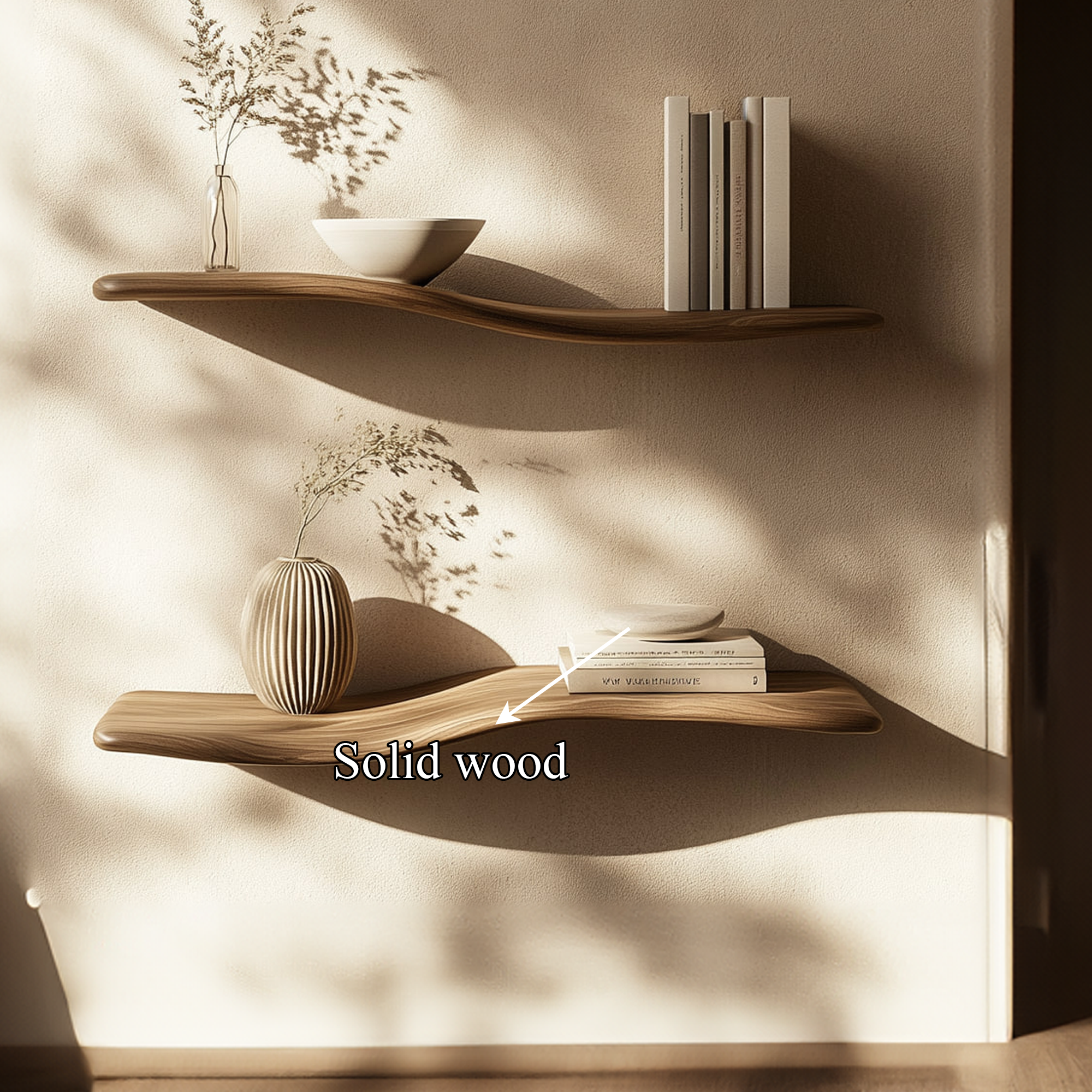 Rustic Curved Floating Shelf Handcrafted For Cozy Home Decor SINLKIFL314
