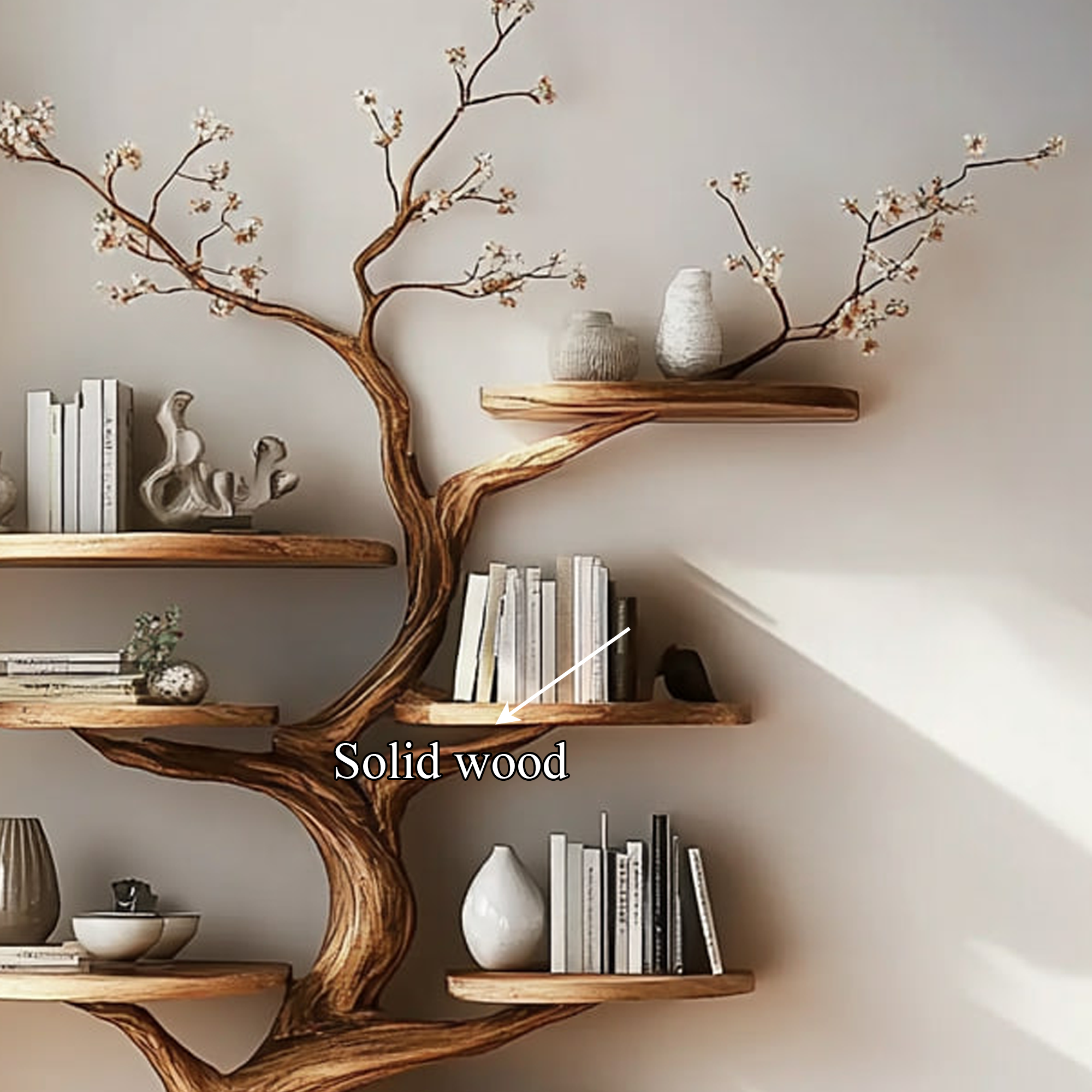 Rustic Tree Display Shelf Living Room Bedroom Artistic Unit SINLKITB463