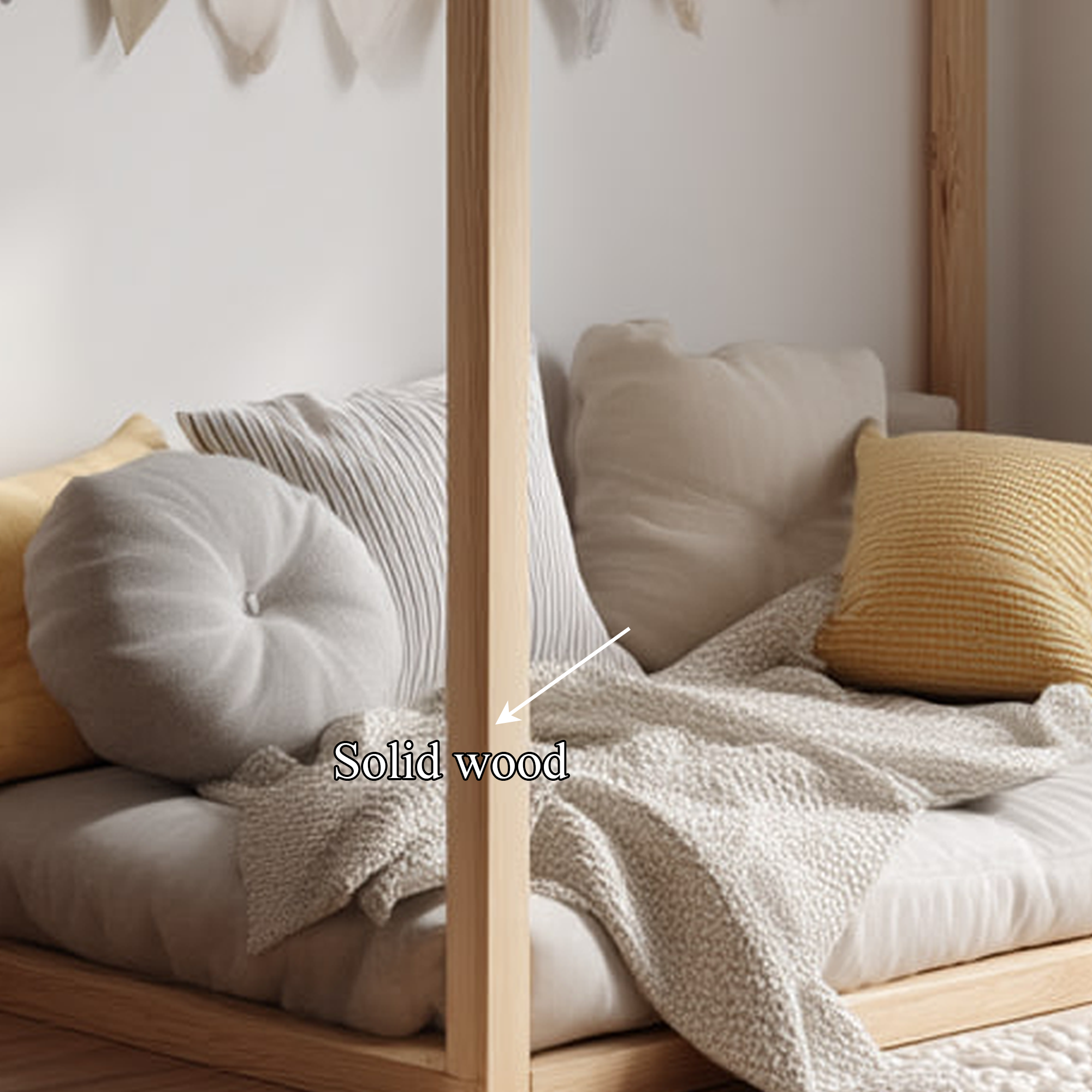 Scandinavian Kids House Bed Modern Nursery Bedroom SINLKIWB58