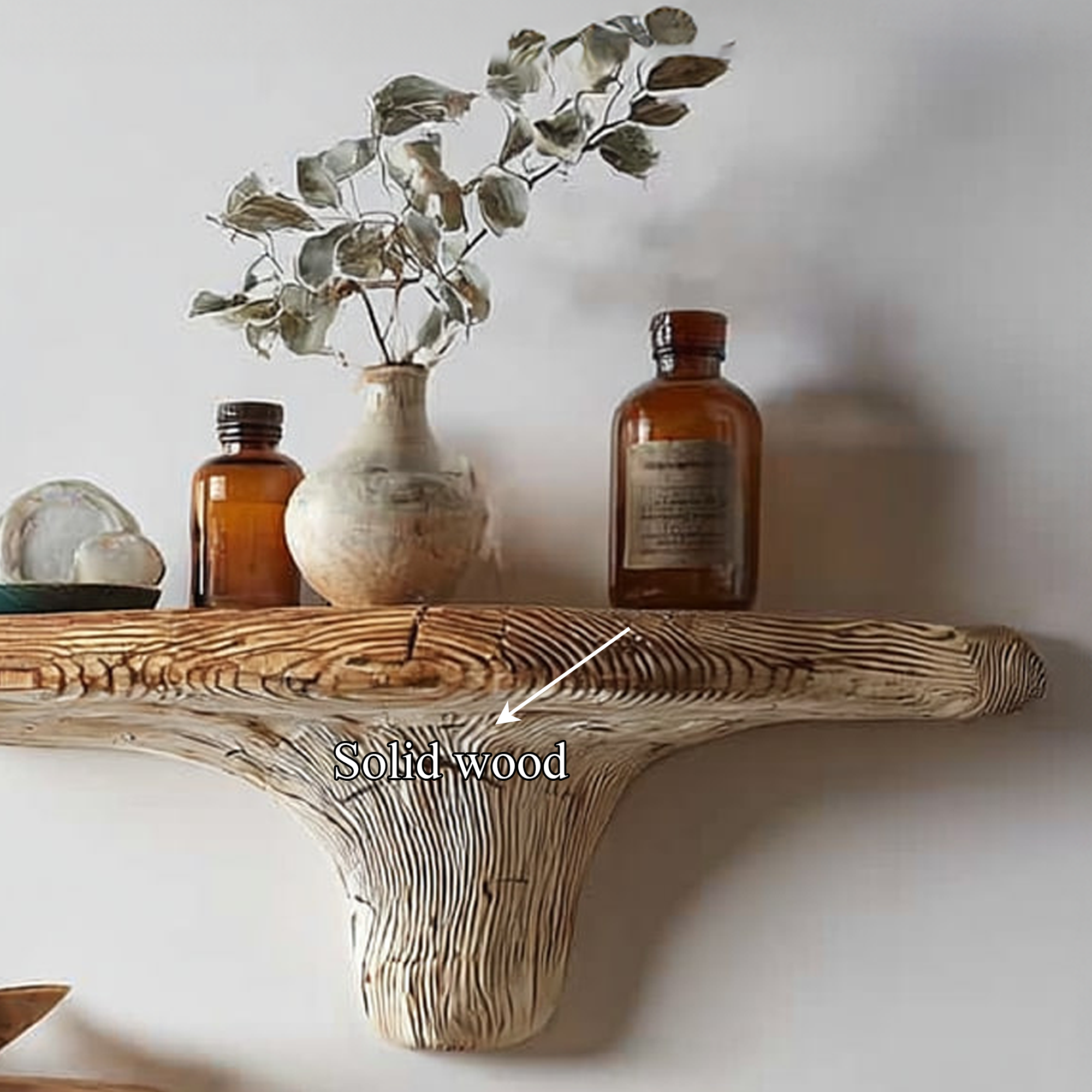 Rustic Mushroom Floating Shelf Kitchen SINLKIFL138