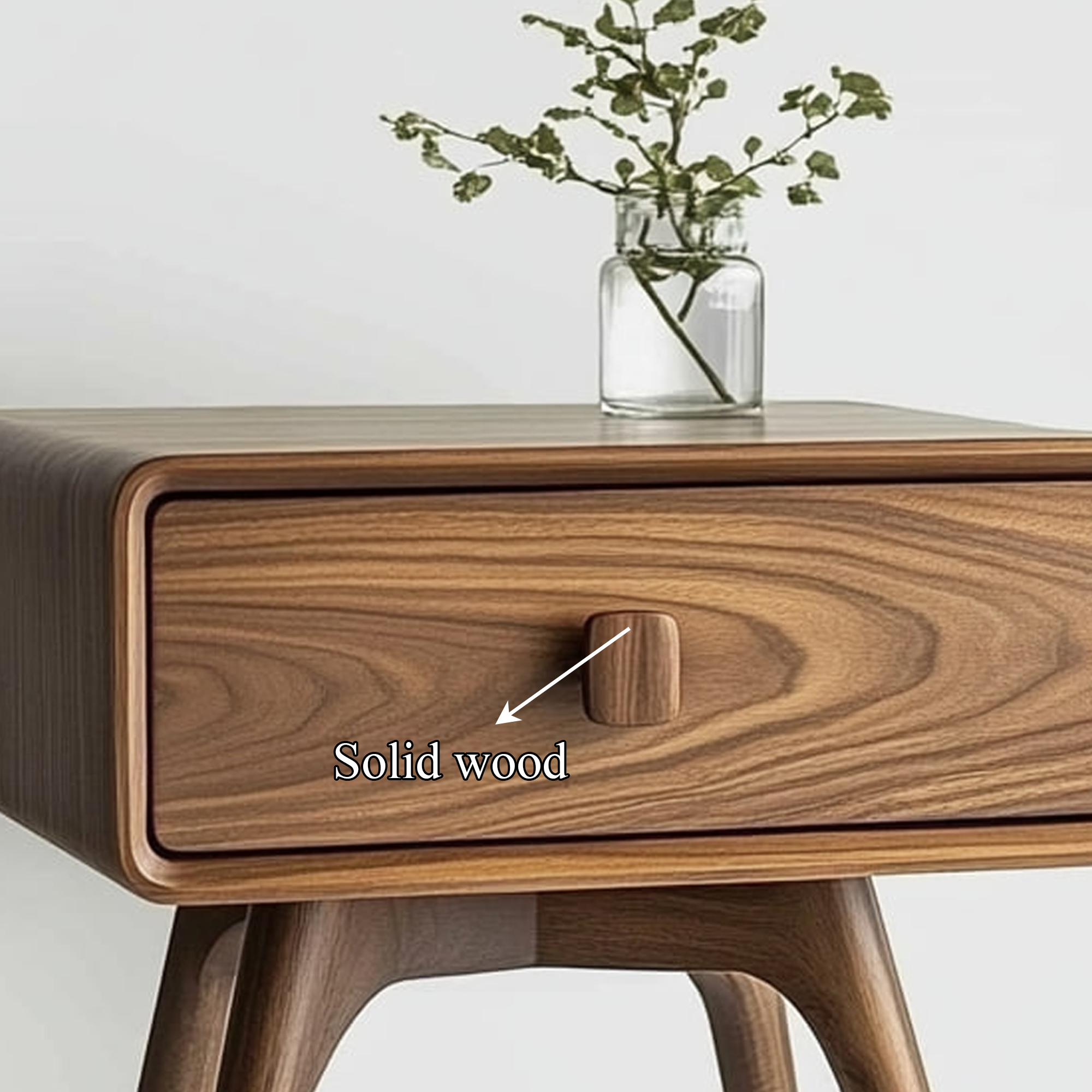 Mid Century Modern Wood Nightstand Bedroom Or Living Room SINLKICC029