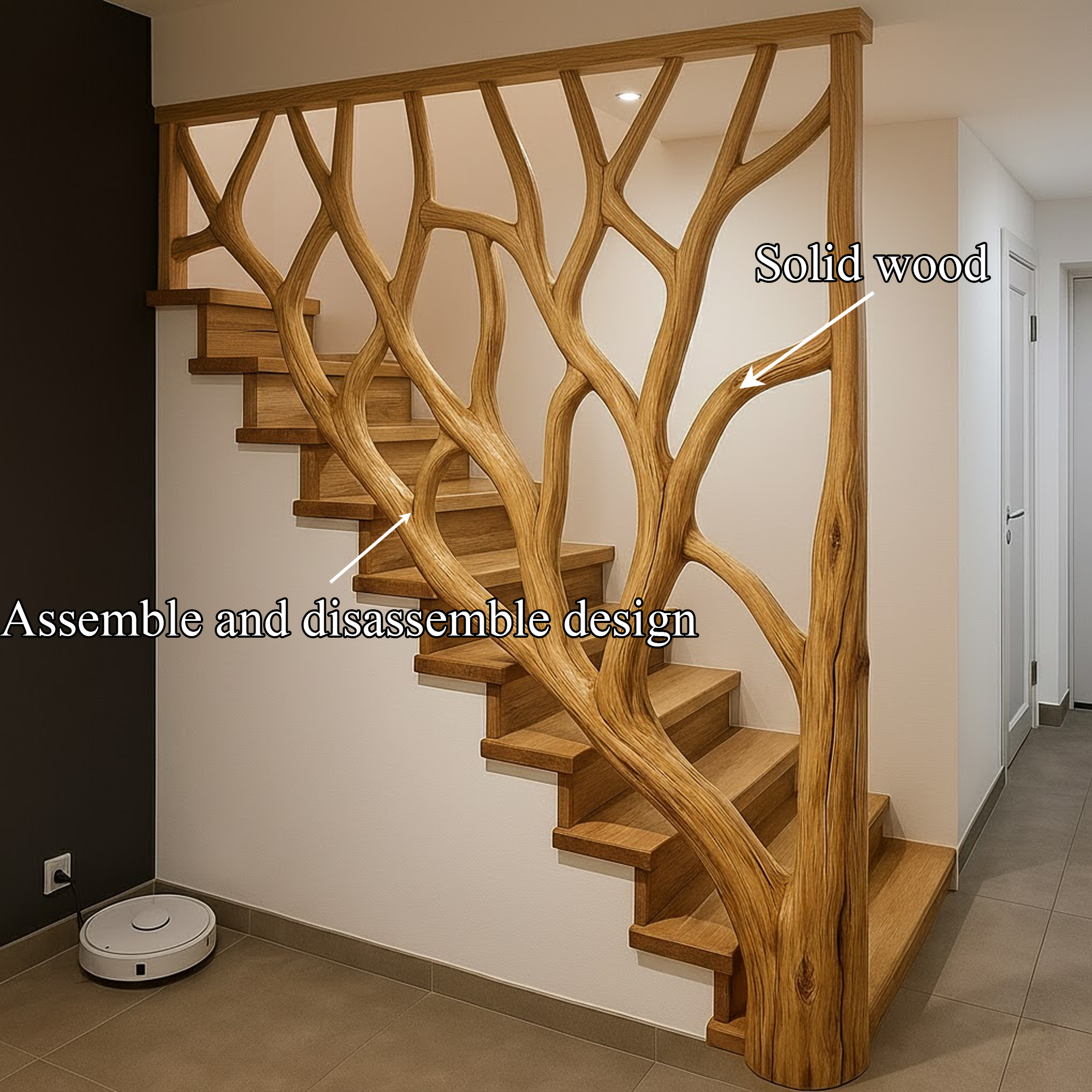 Rustic Stair Railing For Staircase And Entryway SINLKIST010