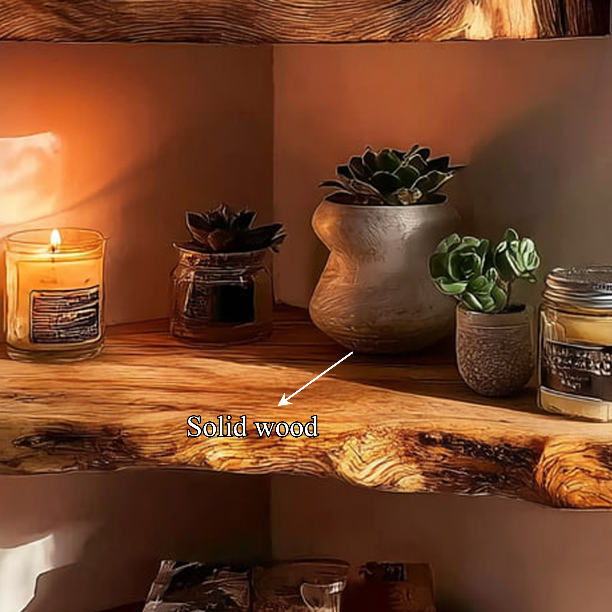 Rustic Wall Mounted Corner Shelf Living Room SINLKIFL209