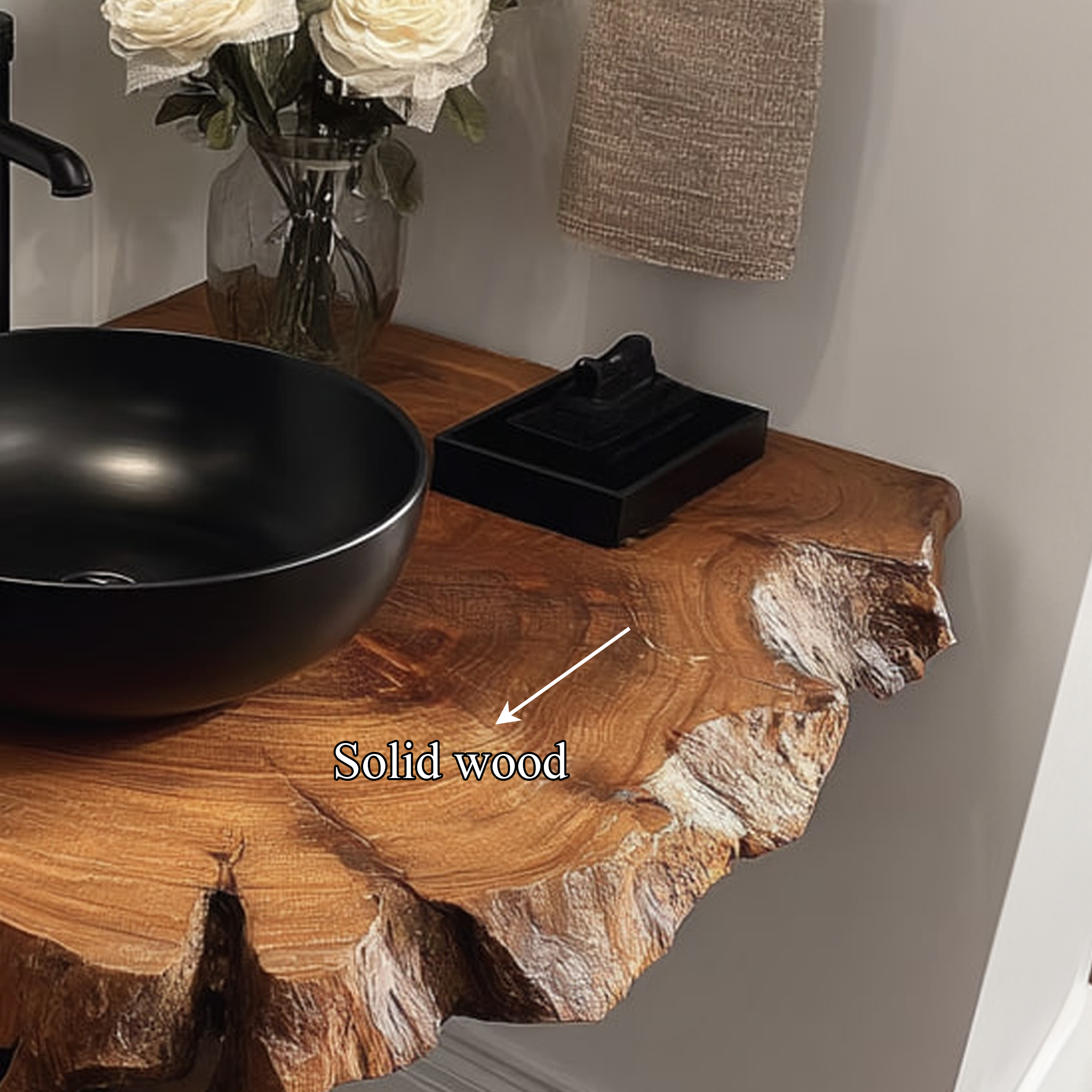 Rustic Floating Shelf Narrow Vanity Powder Room SINLKIBRV151