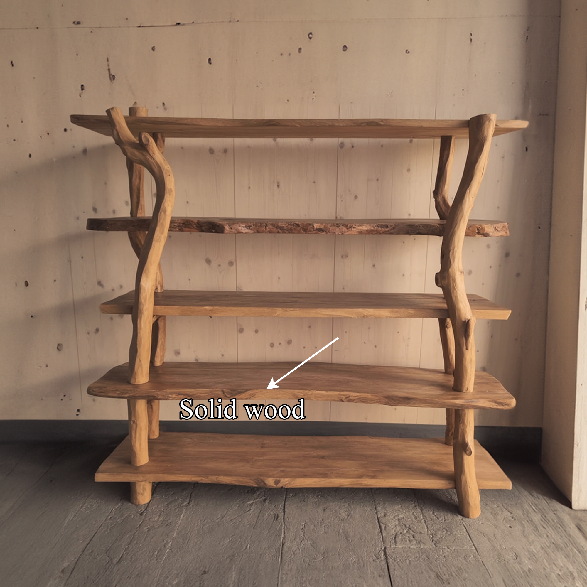Rustic Wooden Branch Shelf Storage Living Room Or Dining Room SINLKISC273