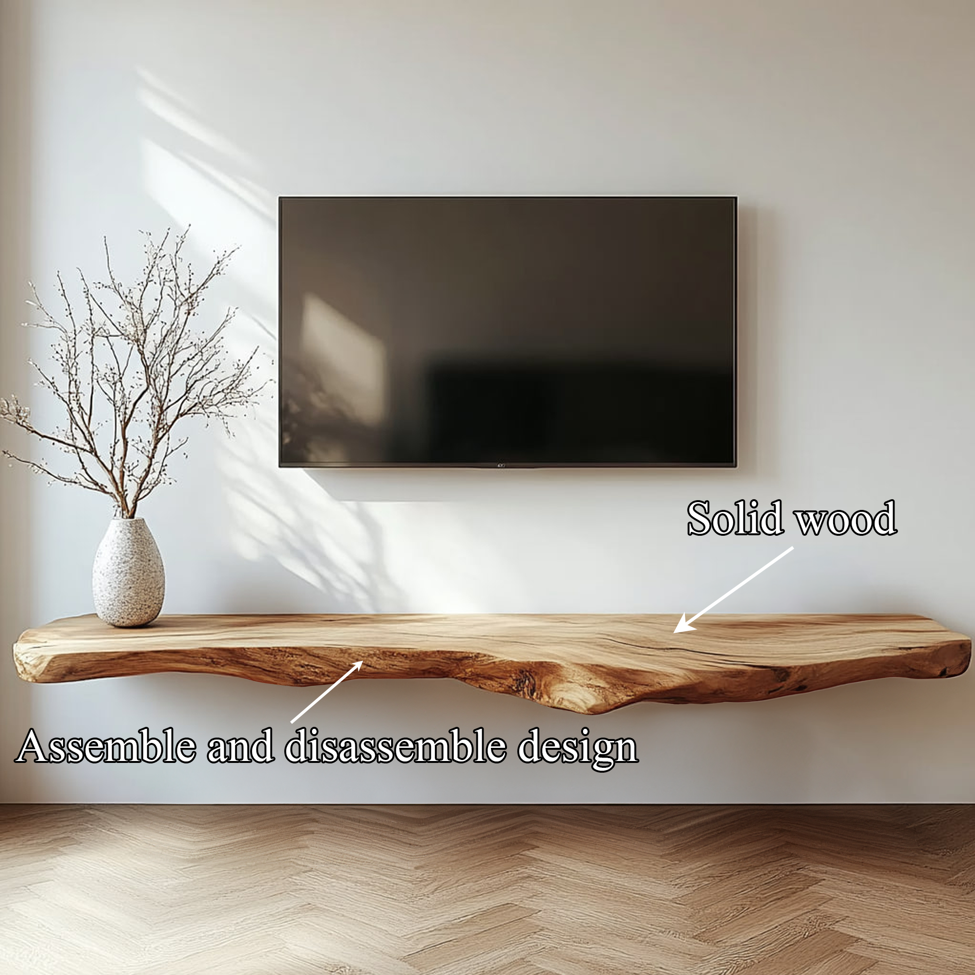Rustic Floating TV Shelf For Living Room And Media Room SINLKIFL320