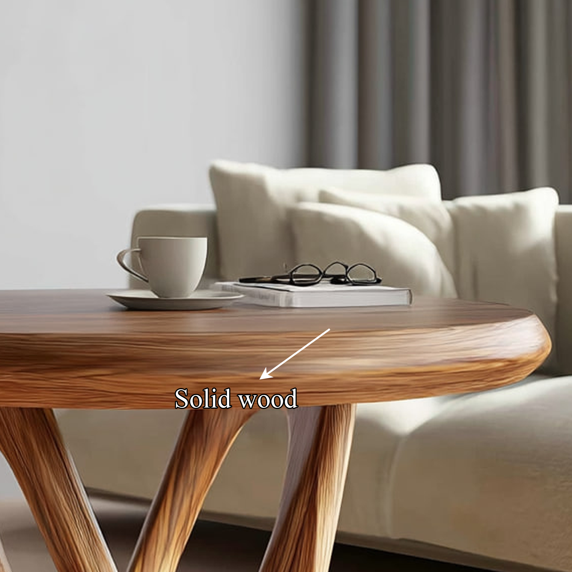 Mid Century Organic Round Table Living Room Dining Room SINLKICF199