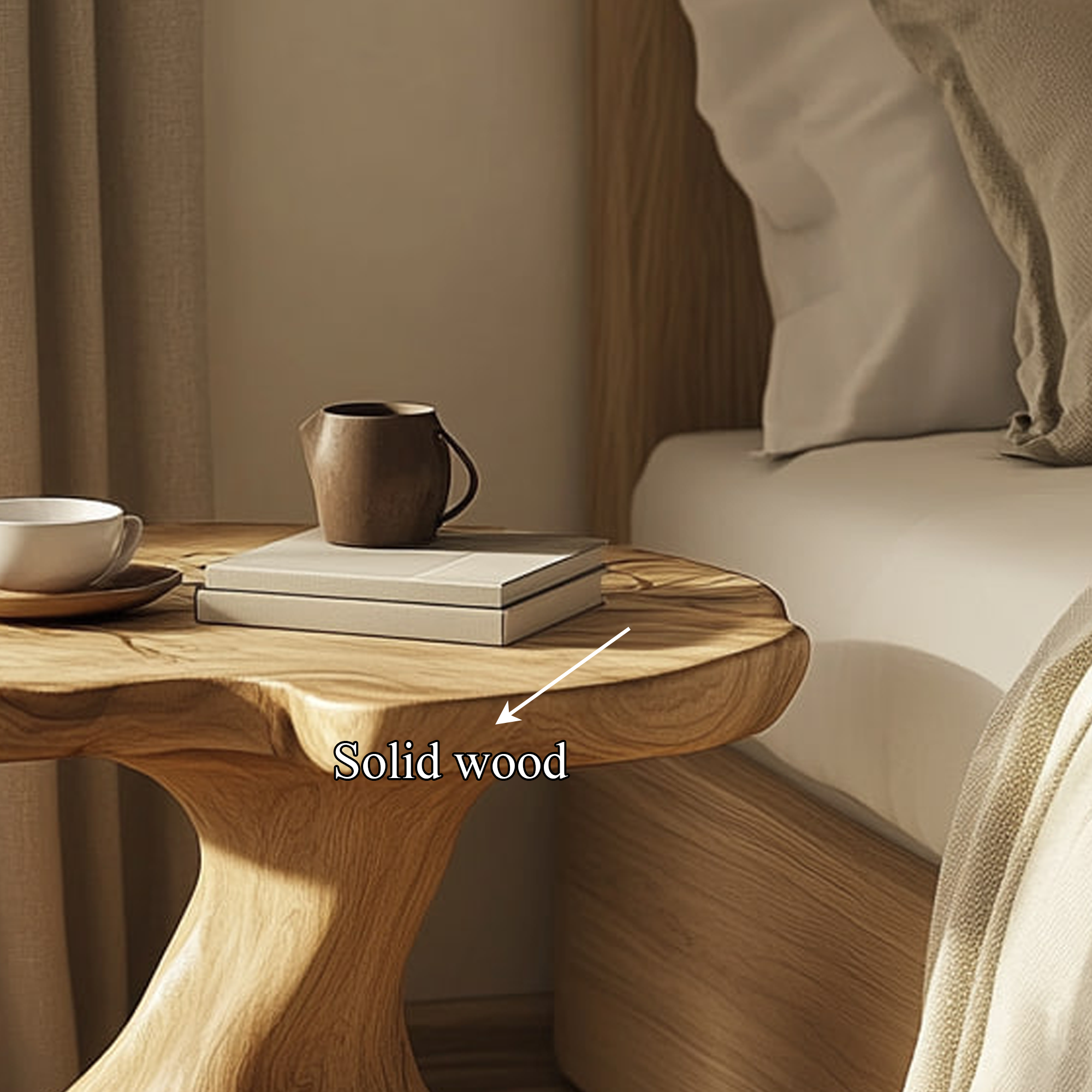 Rustic Wooden Nightstand Bedroom Decor SINLKIBT173