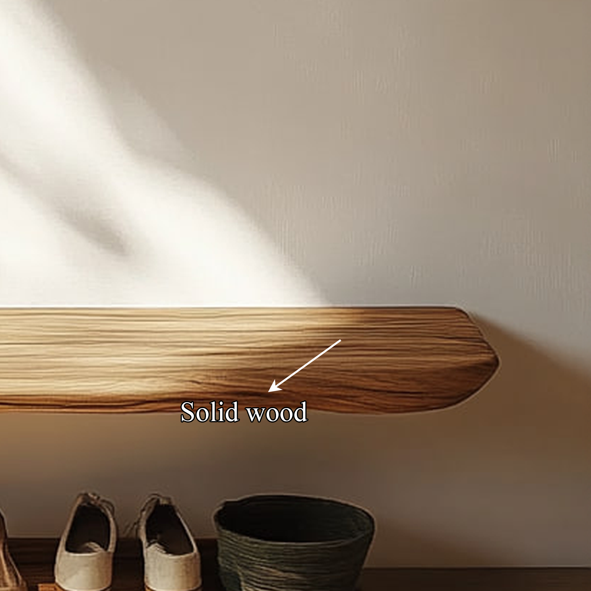 Rustic Natural Edge Wooden Shoe Bench Entry Hall SINLKISB054