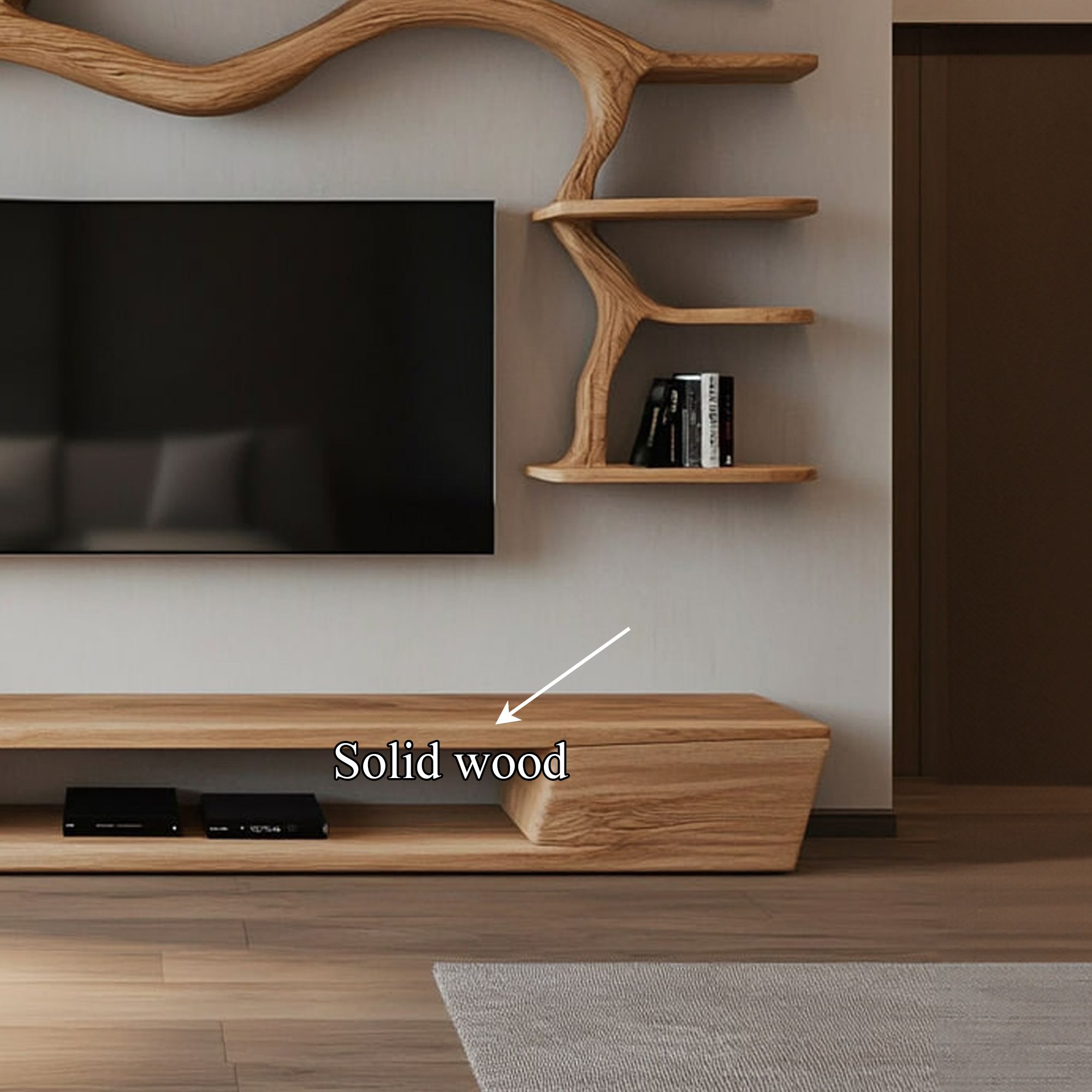 Rustic Tree TV Cabinet Living Room Bedroom Wall Unit SINLKITB340