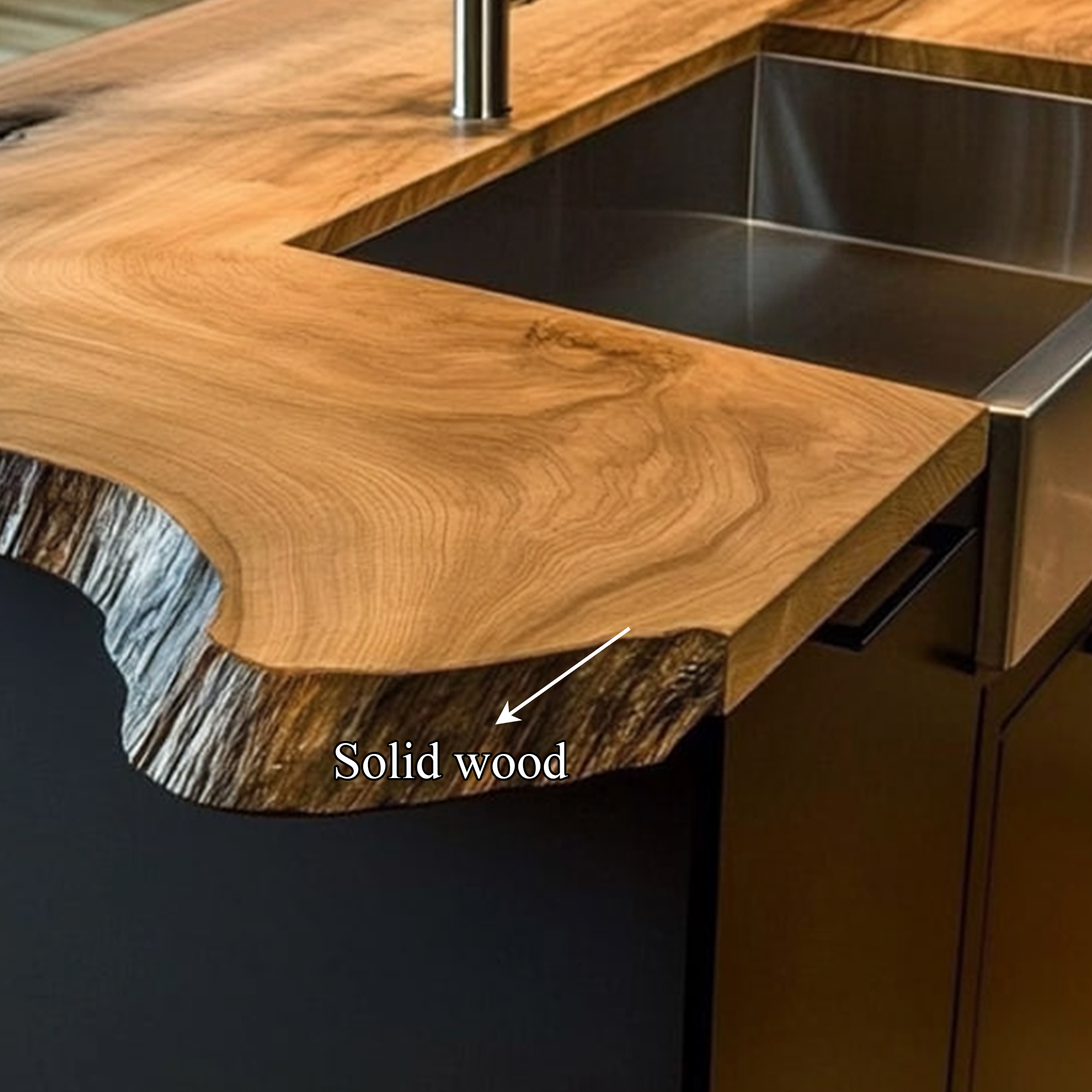 Rustic Industrial Luxury Live Edge Kitchen Island Kitchen Or Loft Interior SINLKIKI121