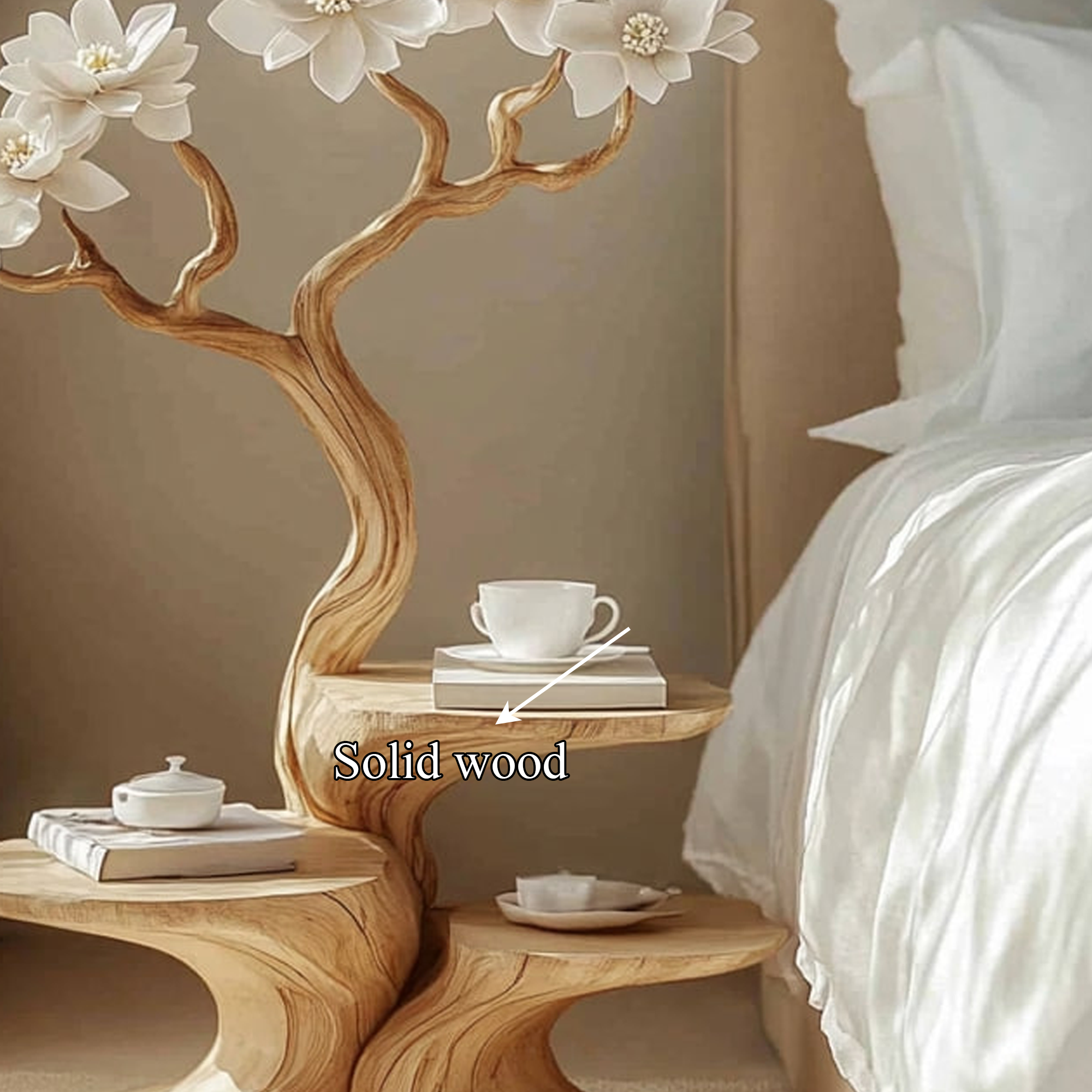 Rustic Flower Tree Bedside Table Bedroom Entryway SINLKIBT149