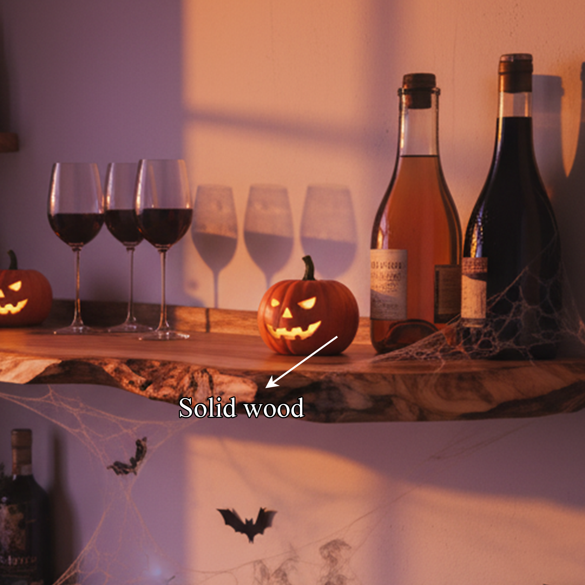 Rustic Floating Wooden Shelves Halloween Decoration Living Room SINLKIHW035