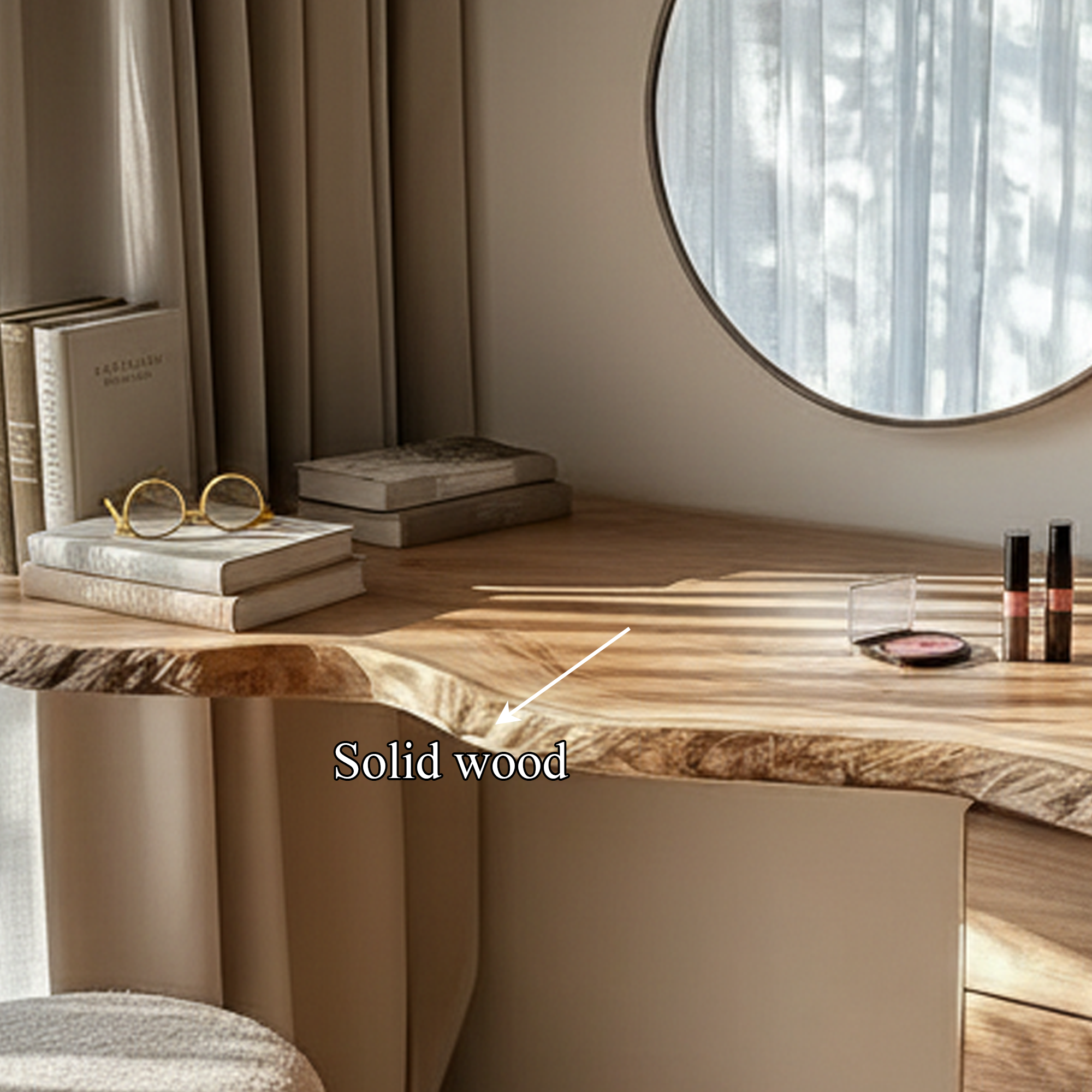 Modern Floating Solid Wood Dressing Table Wall Mounted Bedroom SINLKIFL239