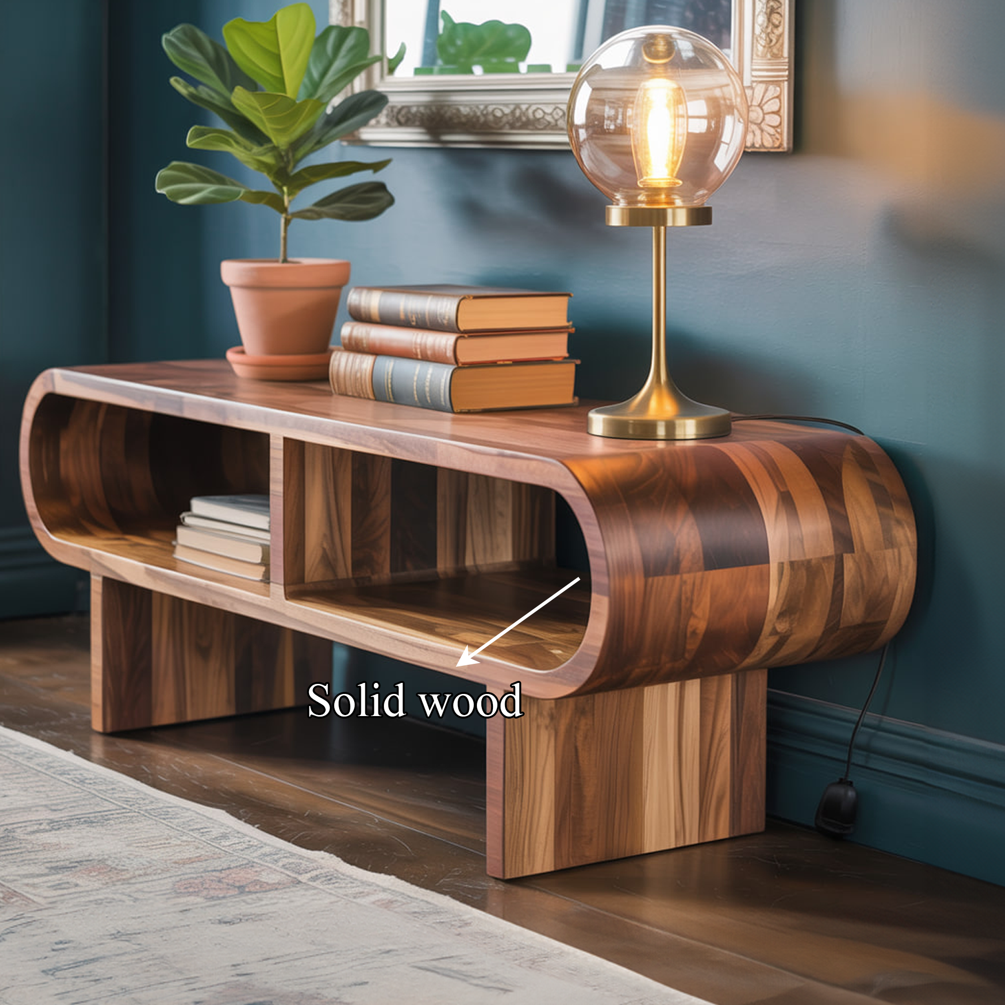 Organic Modern Rounded Wood Cabinet Living Room Or Bedroom SINLKISC285