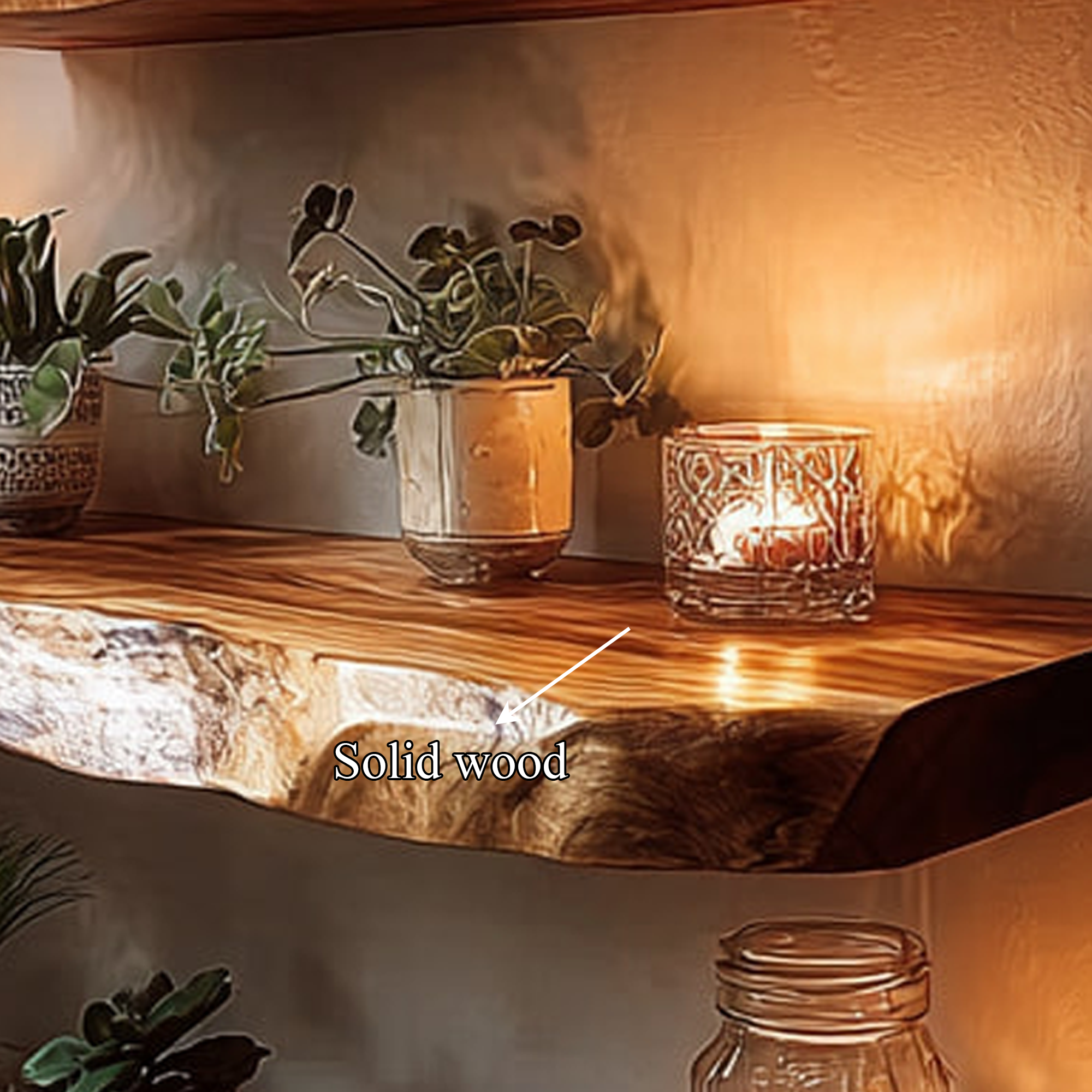 Rustic Floating Shelf Candle Display Bedroom Accent SINLKIFL166