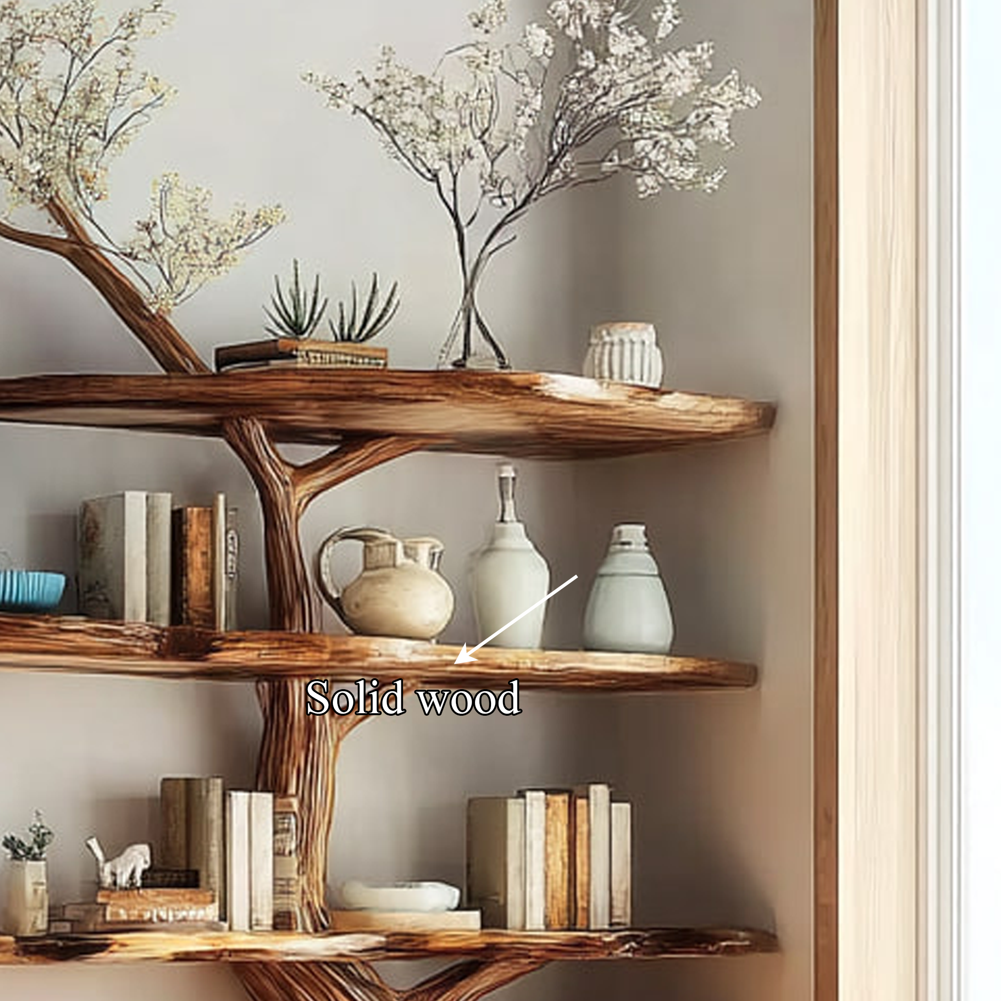 Rustic Corner Display Shelf Living Room Bedroom Artistic Unit SINLKITB470