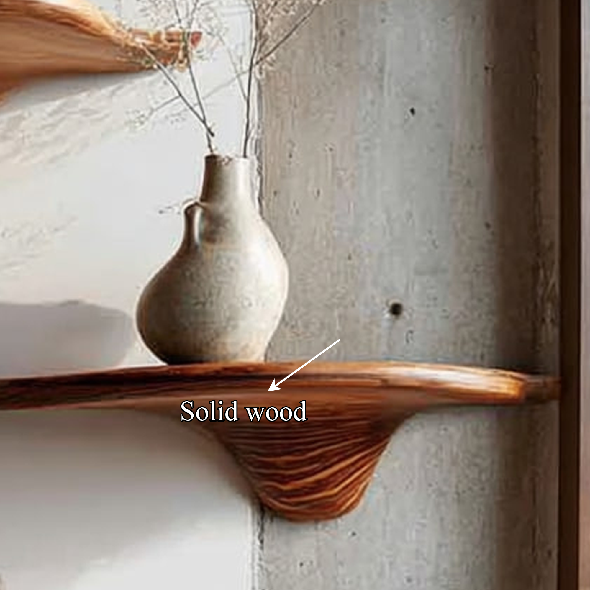 Rustic Mushroom Floating Shelves Kitchen SINLKIFL143
