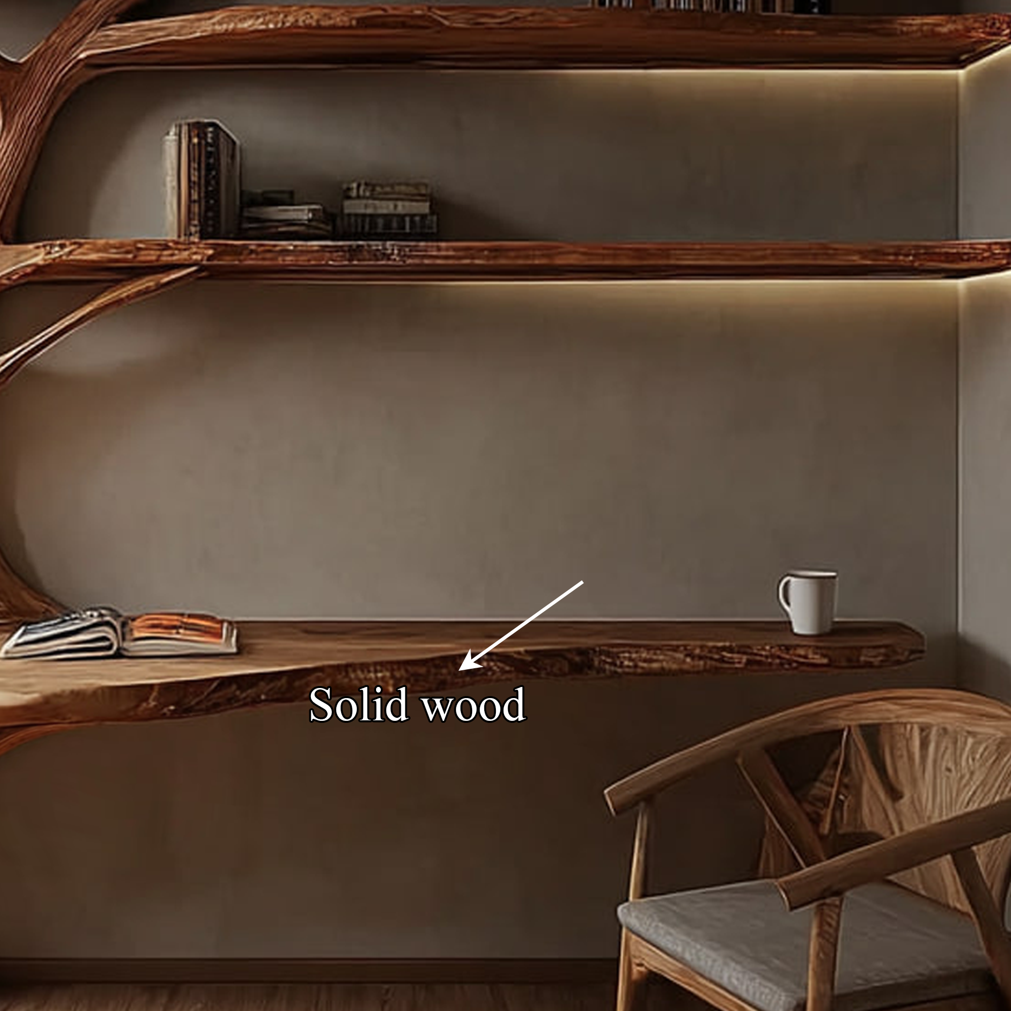 Rustic Tree Bookshelf Desk Home Office Or Reading Corner SINLKITB336