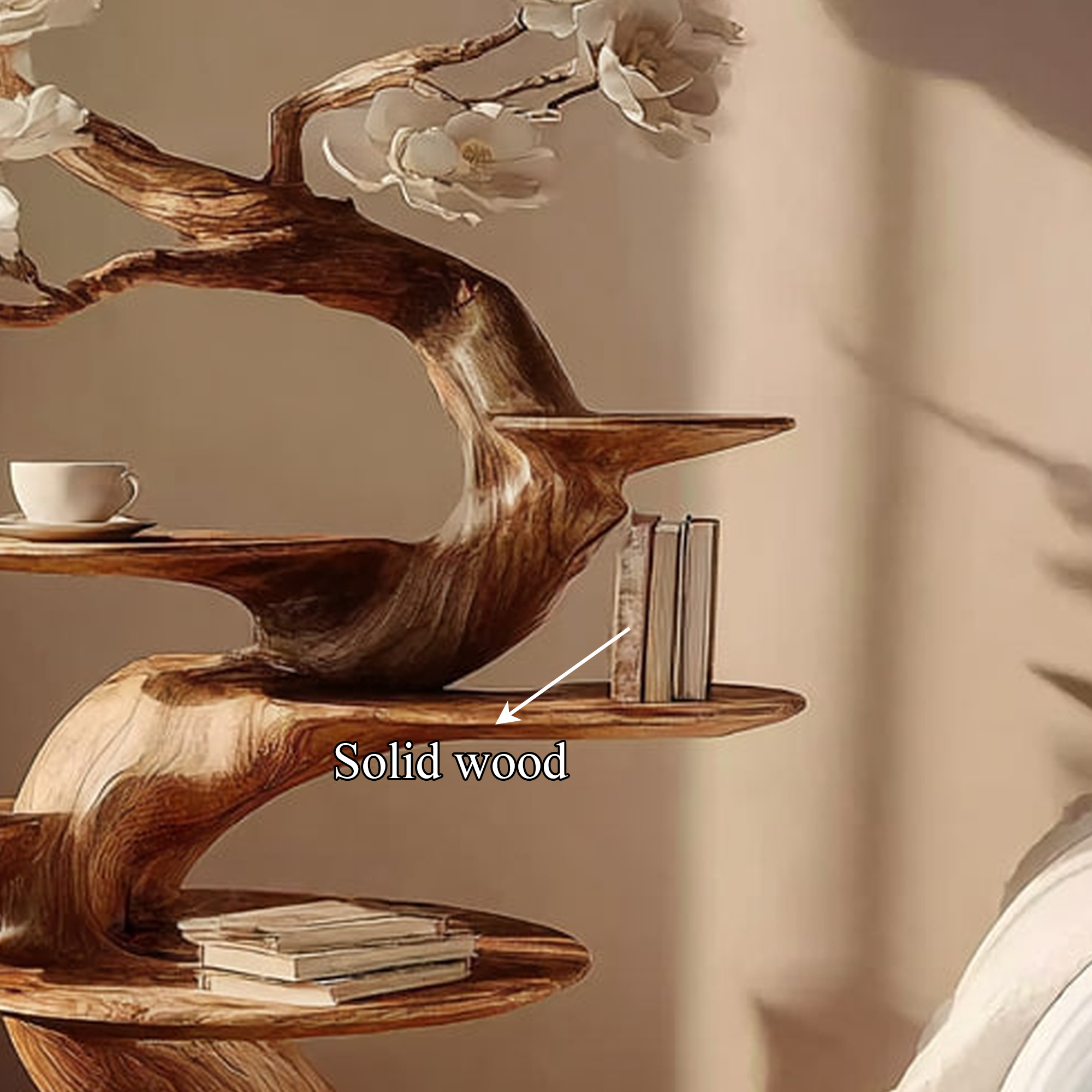 Organic Modern Sculptural Floor Display Shelf For Living Room SINLKIBT174