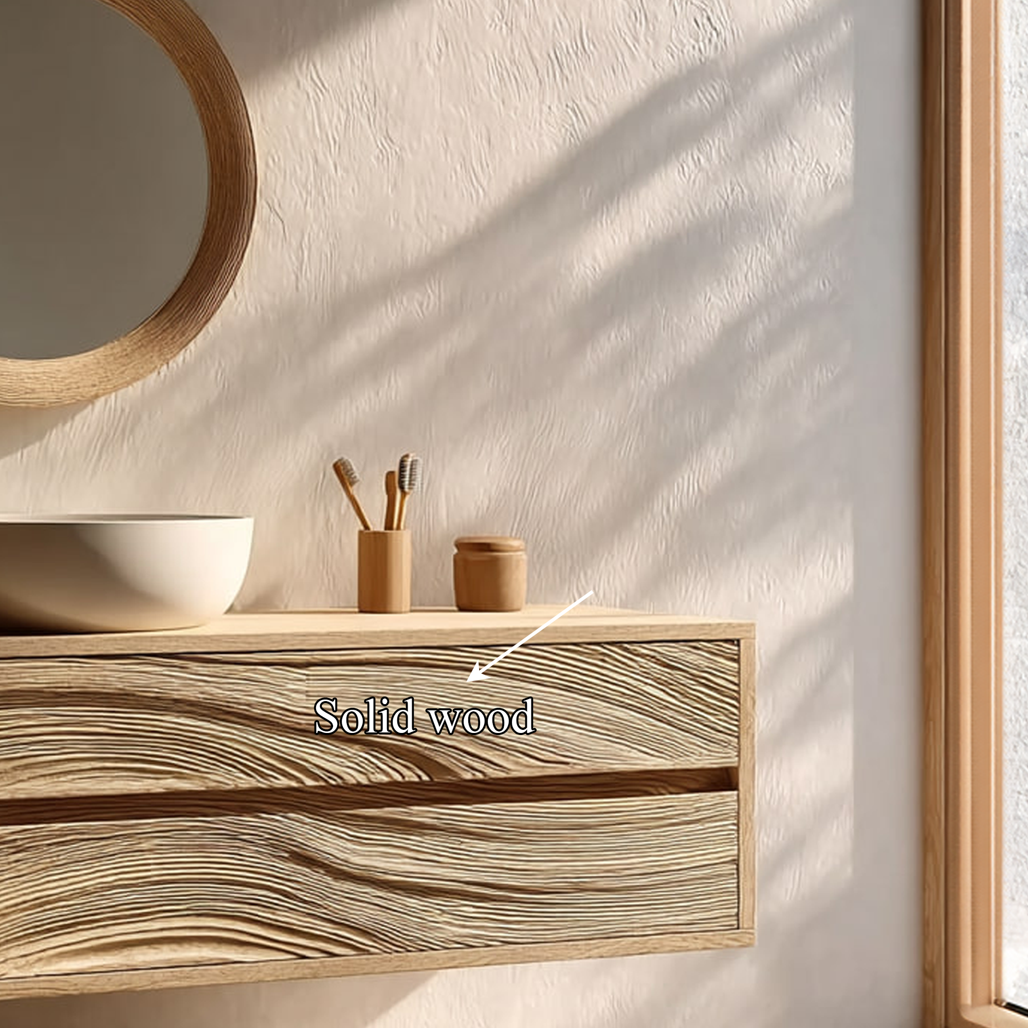 Rustic Bathroom Vanity Cabinet Wall Mounted Wooden Bathroom Storage SINLKIBRV153