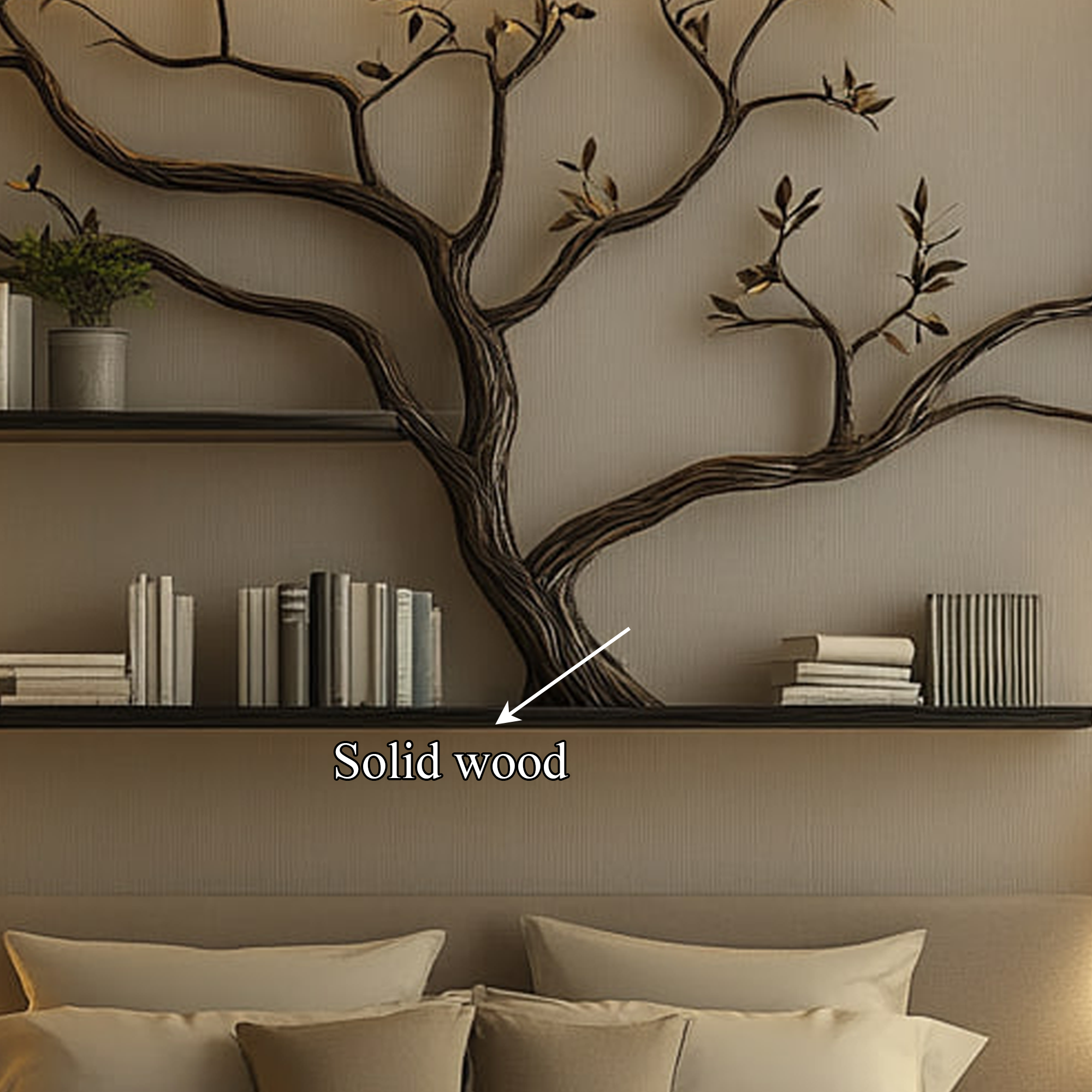 Mid Century Tree Wall Shelf Artistic Modern Home SINLKITBS083