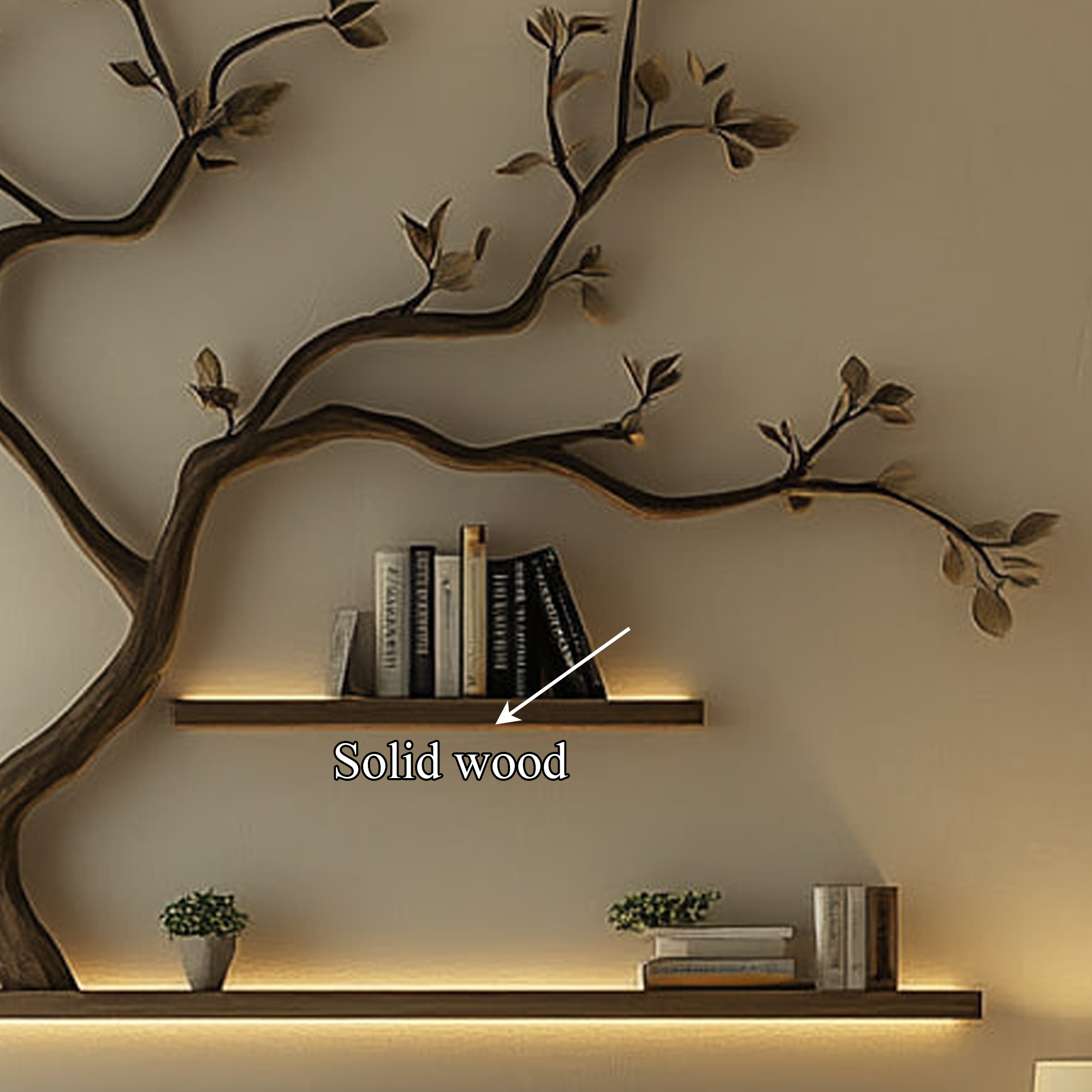 Mid Century Tree Wall Shelf Bedroom Living Room SINLKITBS082