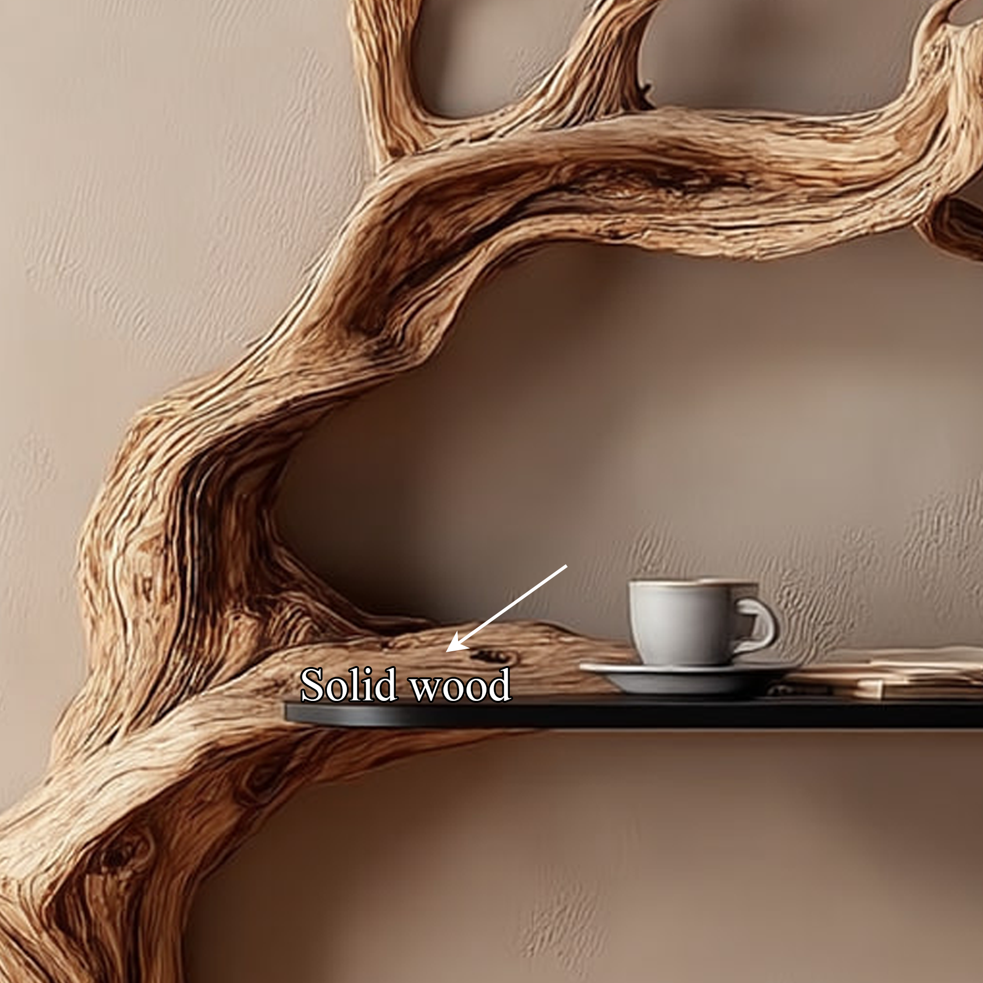 Rustic Branch Floating Shelf Artistic Bedroom Wall Decor SINLKIFL176