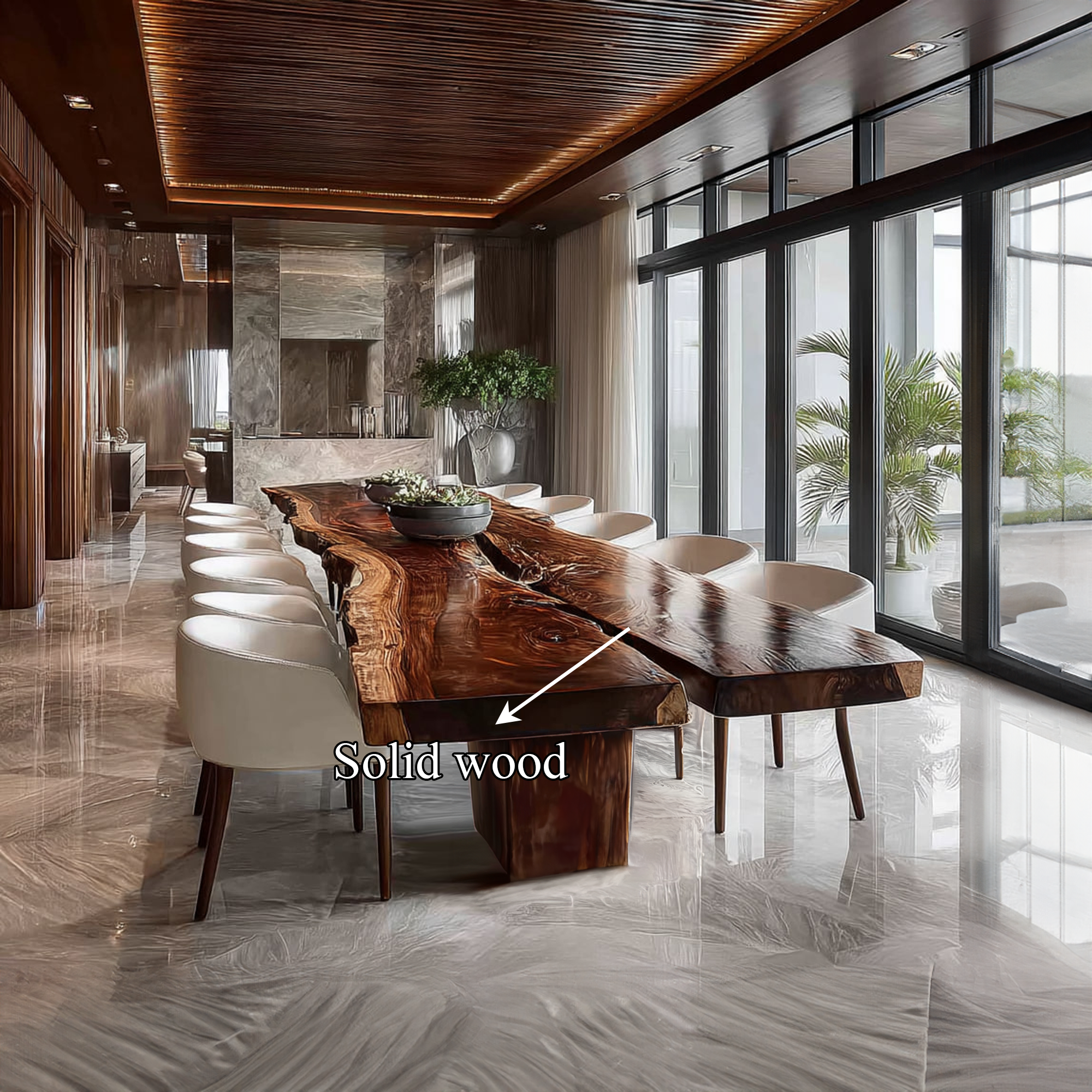 Rustic Handcrafted Wooden Dining Table Dining Room SINLKIDT095