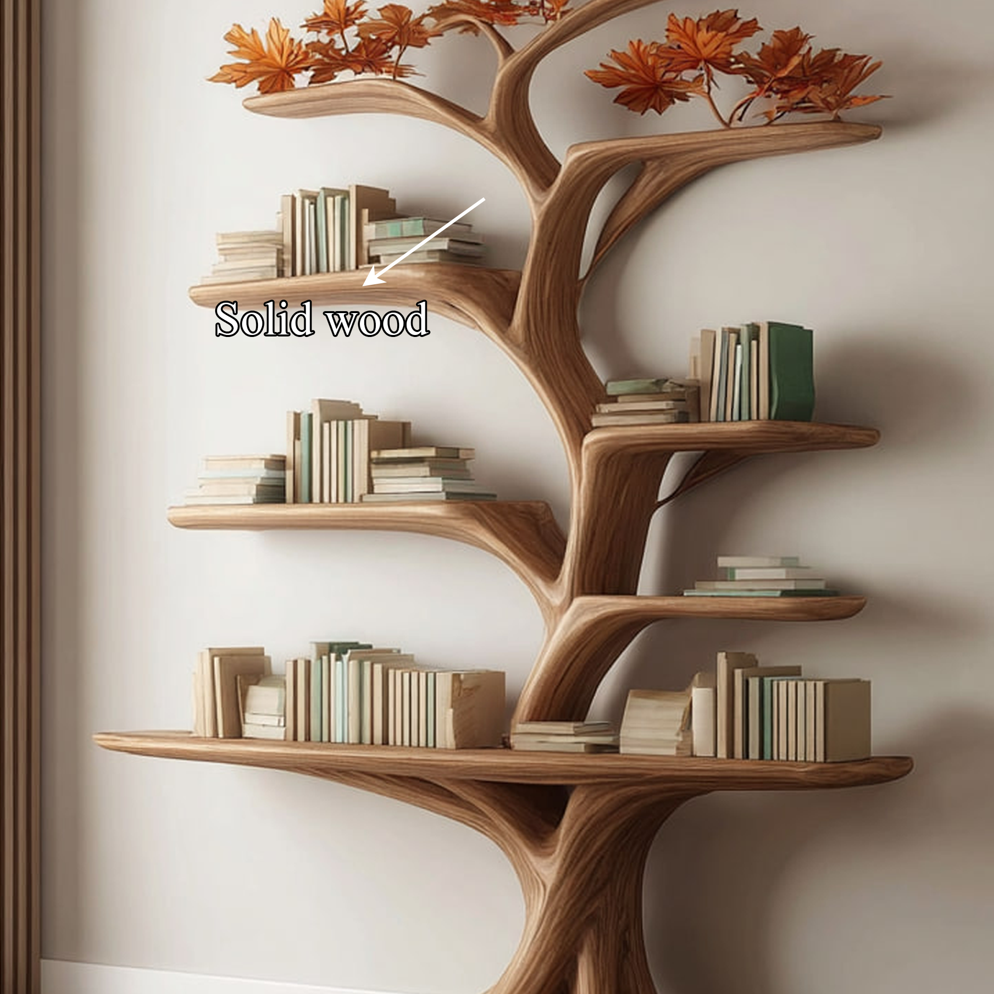 Rustic Tree Shelf Living Room Storage SINLKITB246