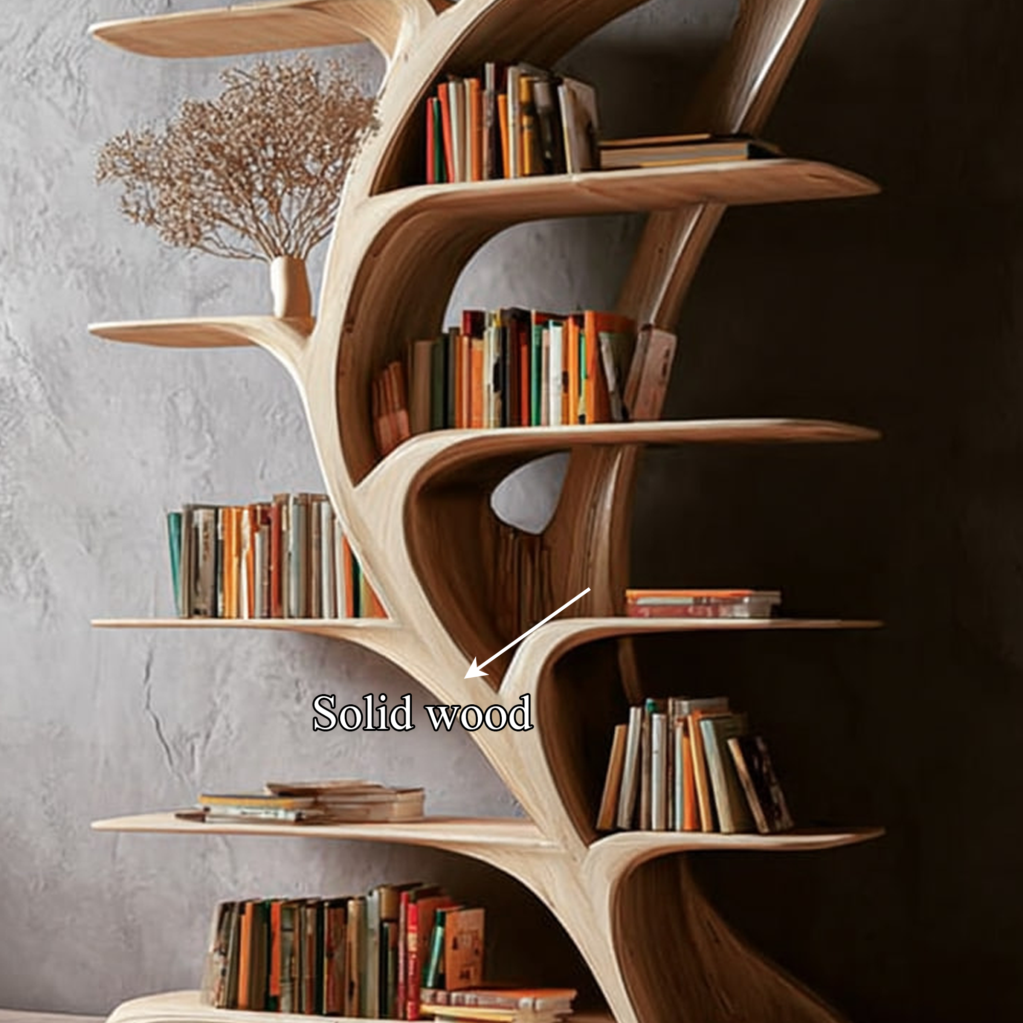 Midcentury Tree Bookshelf Bedroom Reading SINLKITB250