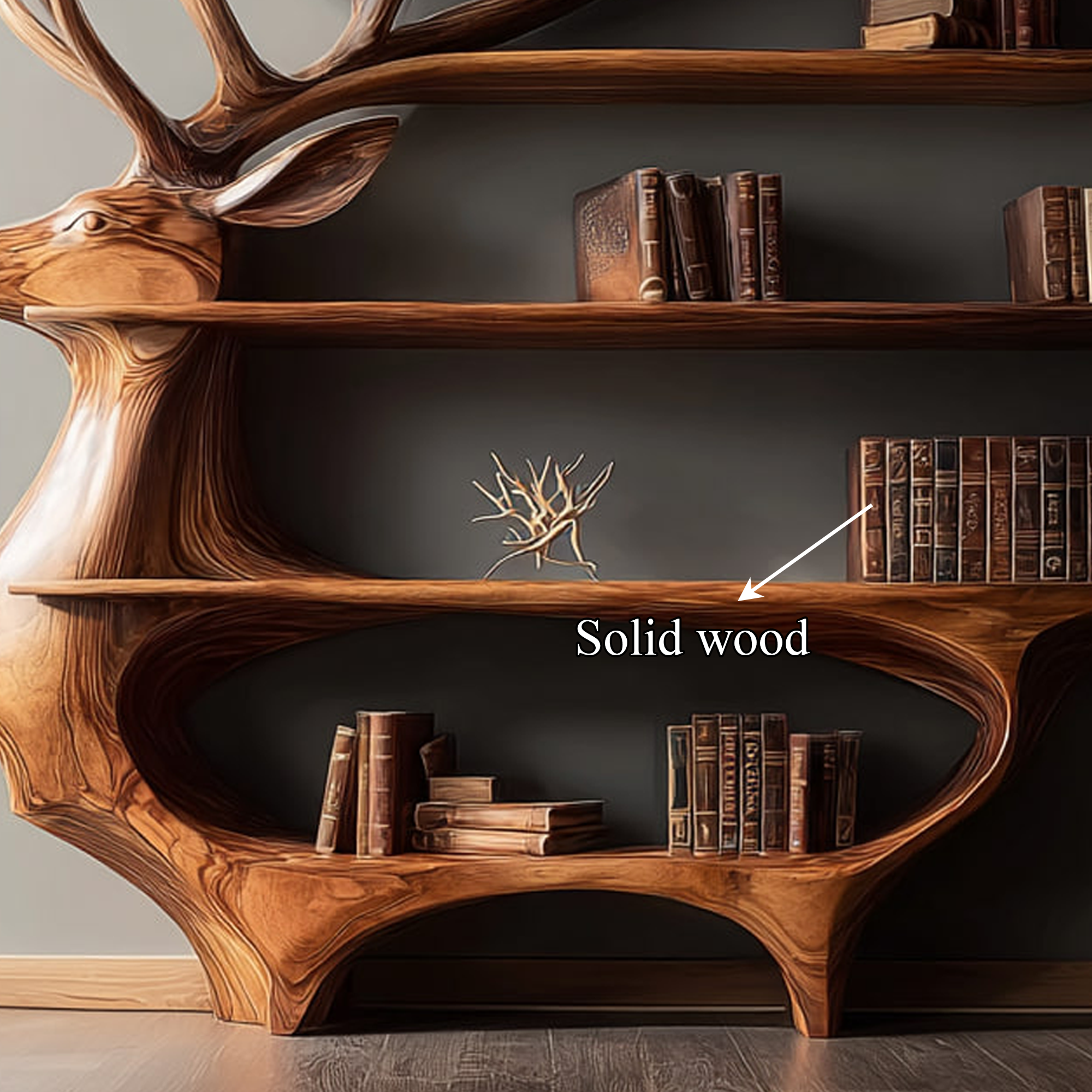 Rustic Deer Shaped Display Shelf Entryway Or Living Room SINLKISC100
