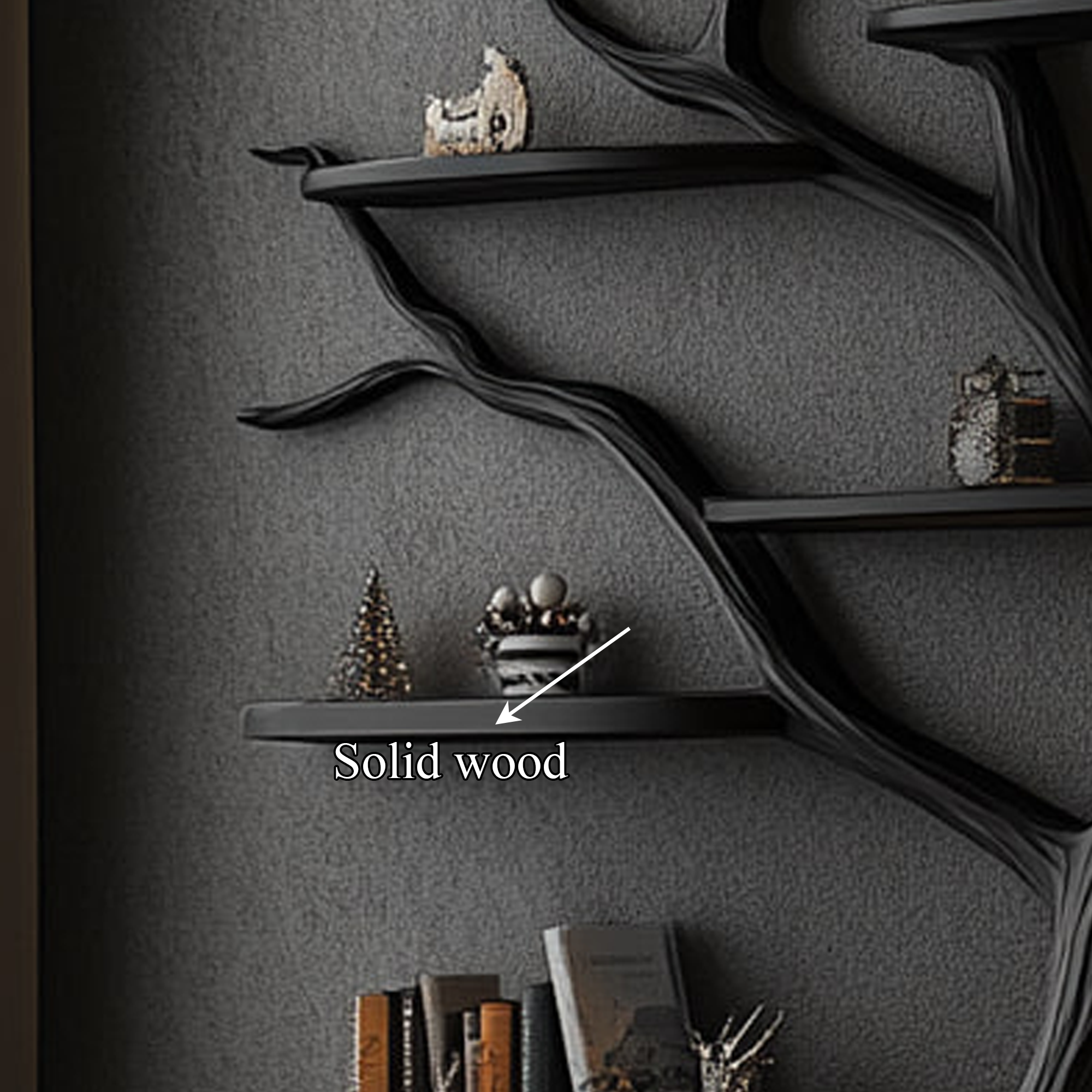 Rustic Dark Tree Bookshelf Home Office Seasonal Decor Organizer SINLKITB488
