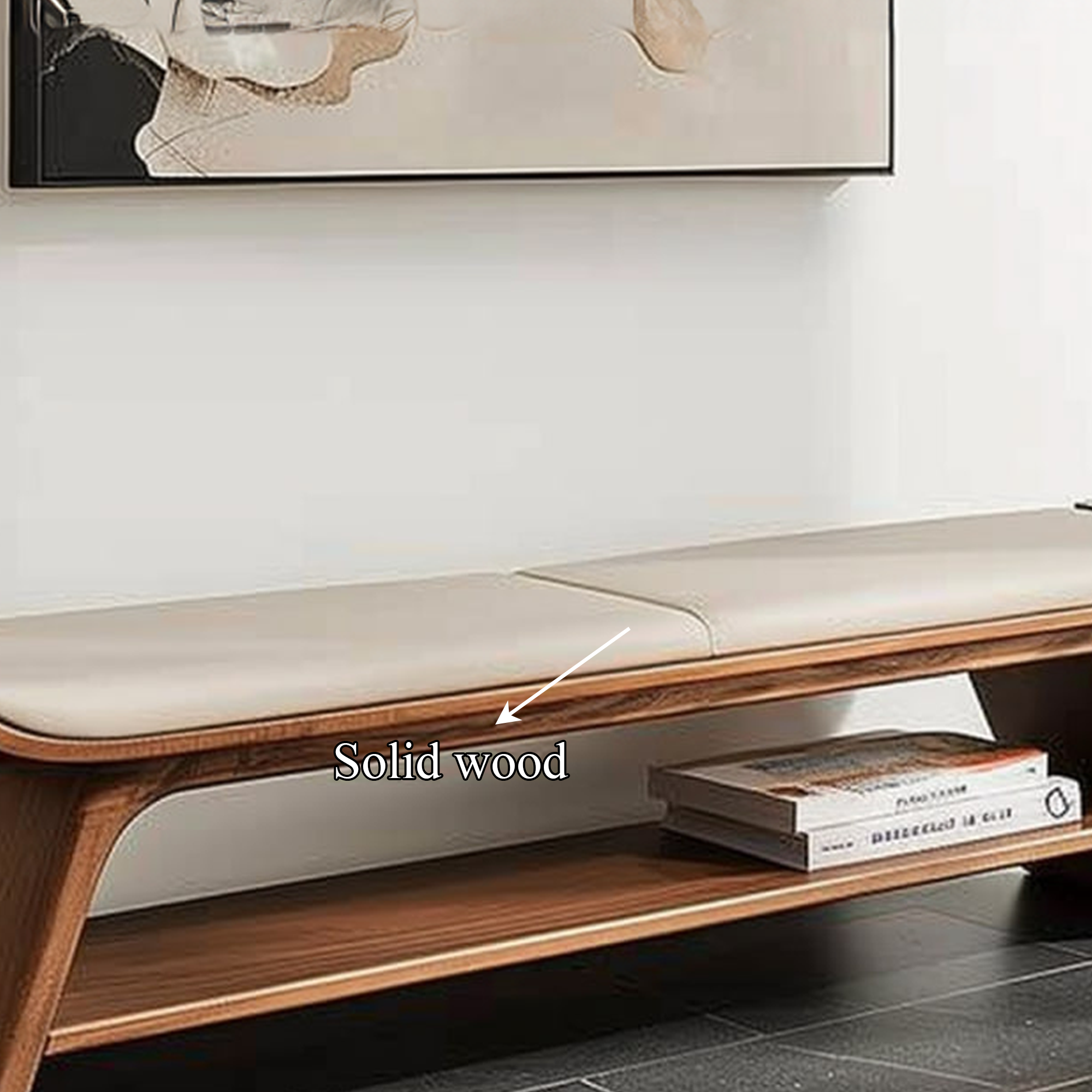 Mid Century Wooden Bench Living Room Or Bedroom Entryway SINLKIRS028