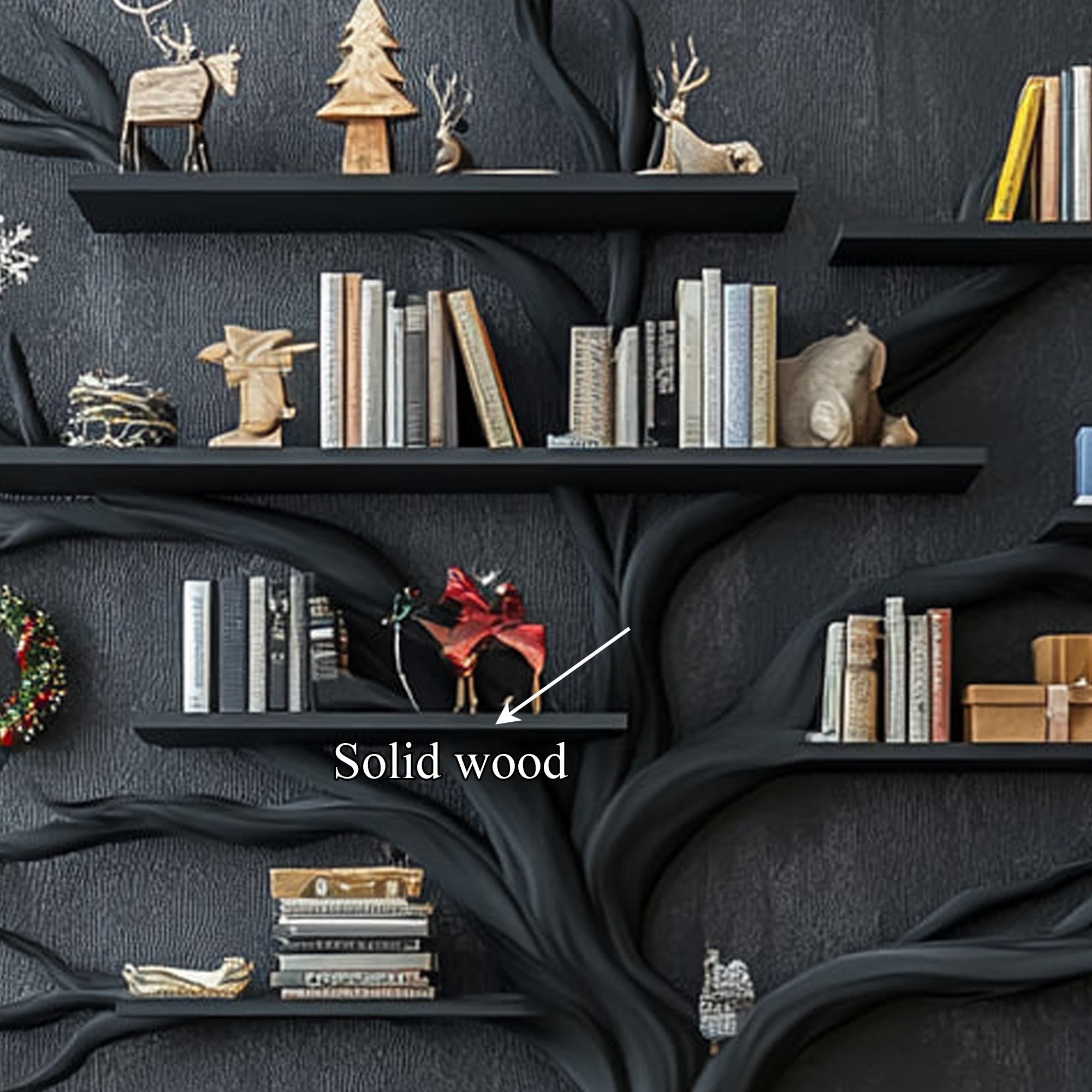 Rustic Artistic Tree Bookshelf Living Room Christmas Display SINLKITB492