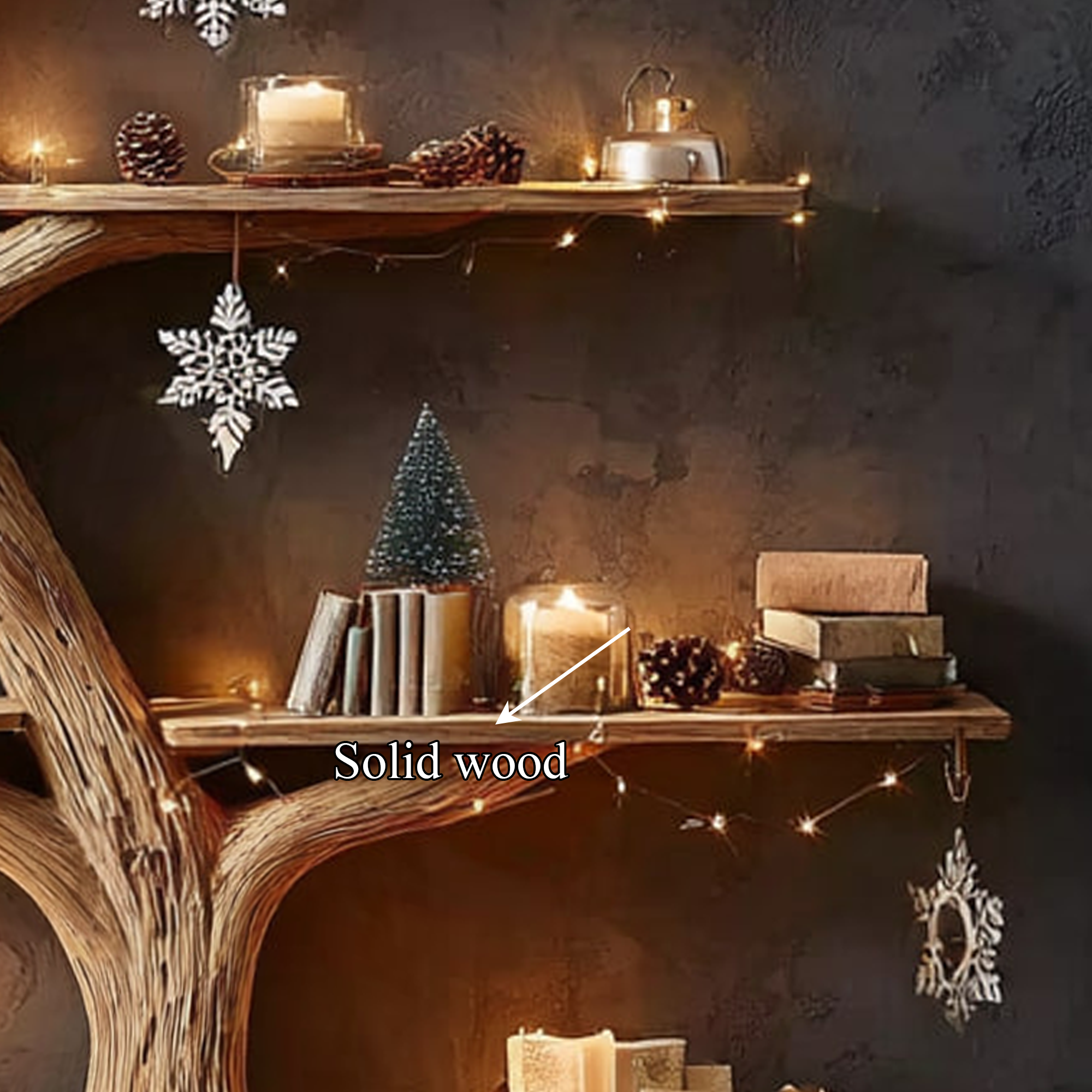 Rustic Tree Bookshelf Holiday Study Bedroom SINLKITB278