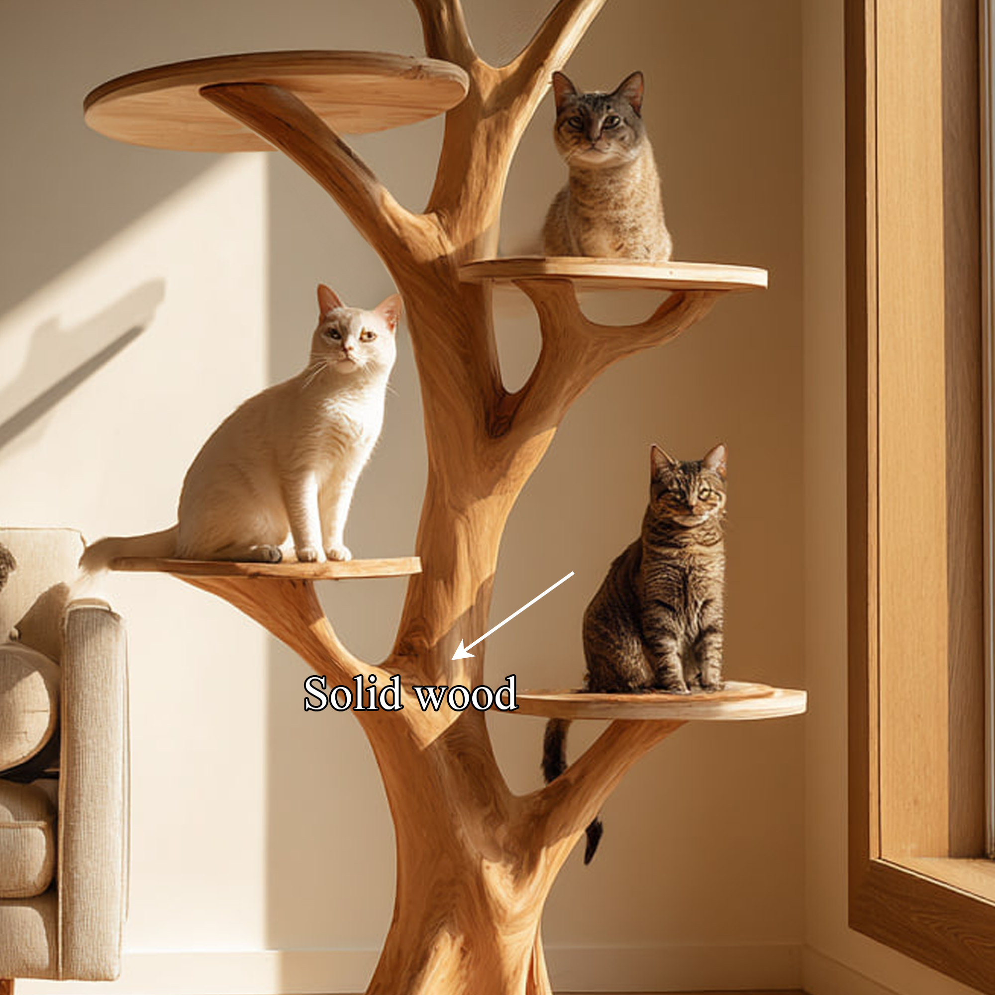 Rustic Cat Tower Tree Inspired Furniture Living Room SINLKITT050