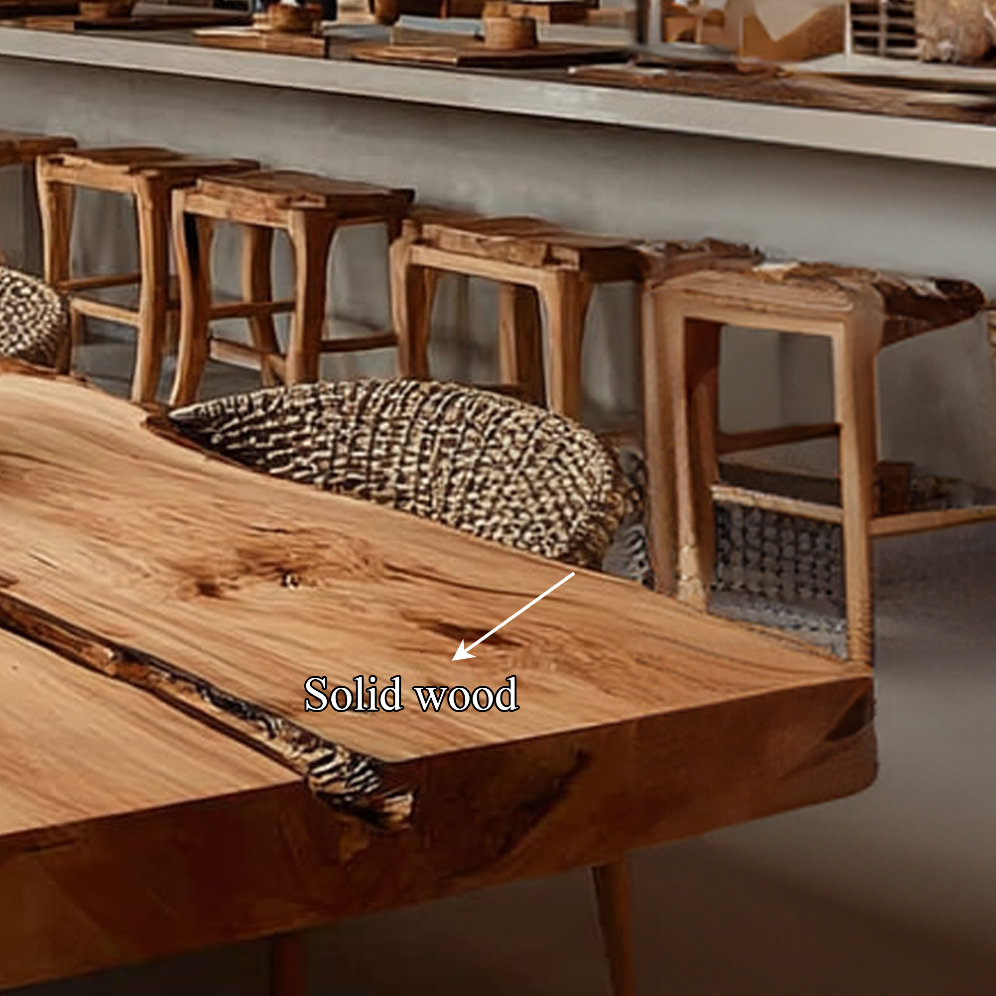 Rustic Live Edge Dining Table Farmhouse Style SINLKIDT109