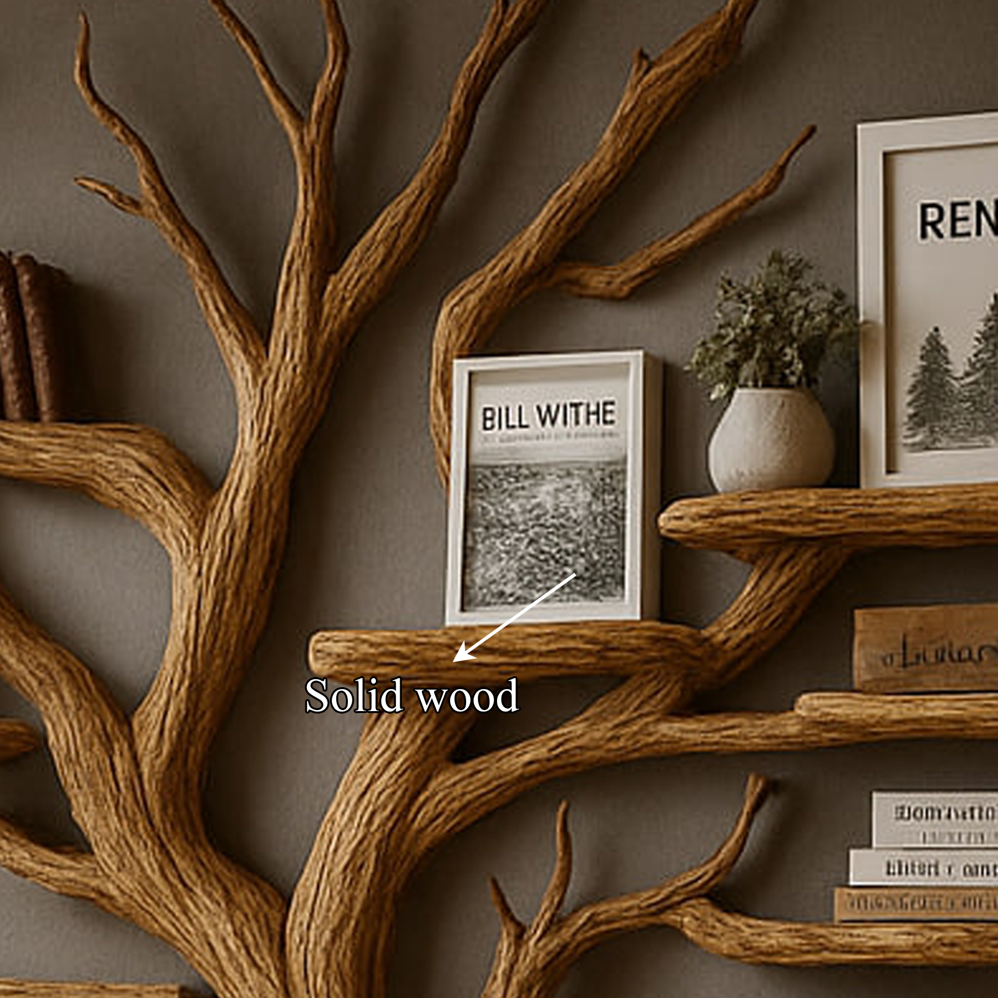 Rustic Christmas Tree Bookshelf Living Room SINLKITB496
