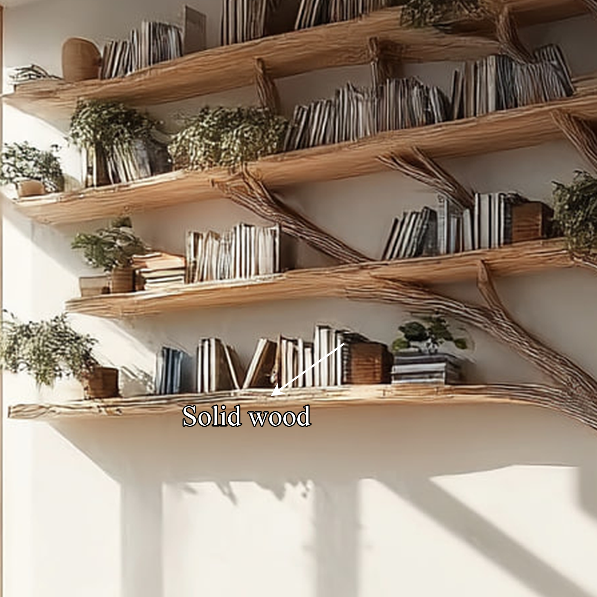 Rustic Tree Bookshelf Seating Home Office SINLKITB281