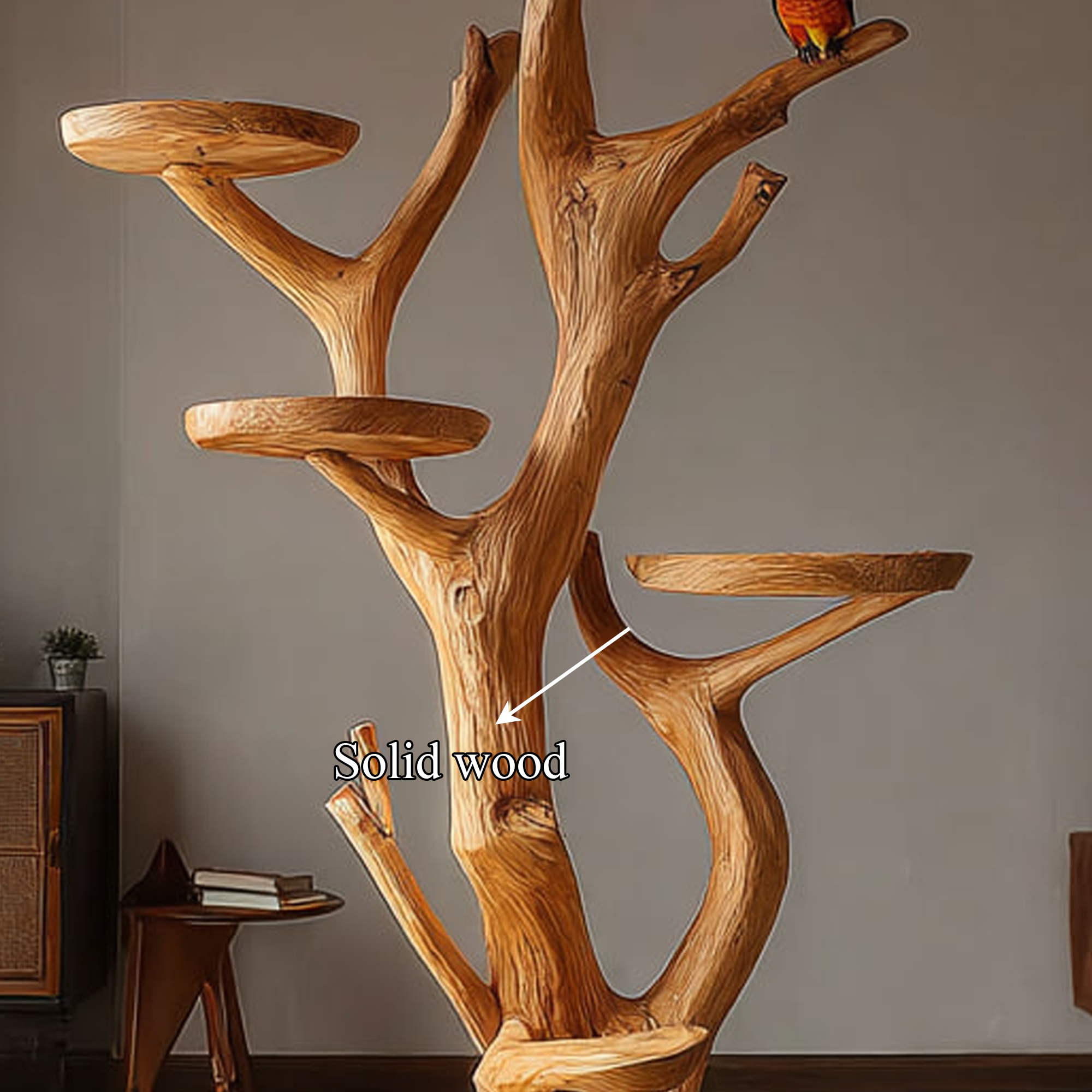 Rustic Bird Perch Tree Stand Living Room Aviary Decor SINLKITT046