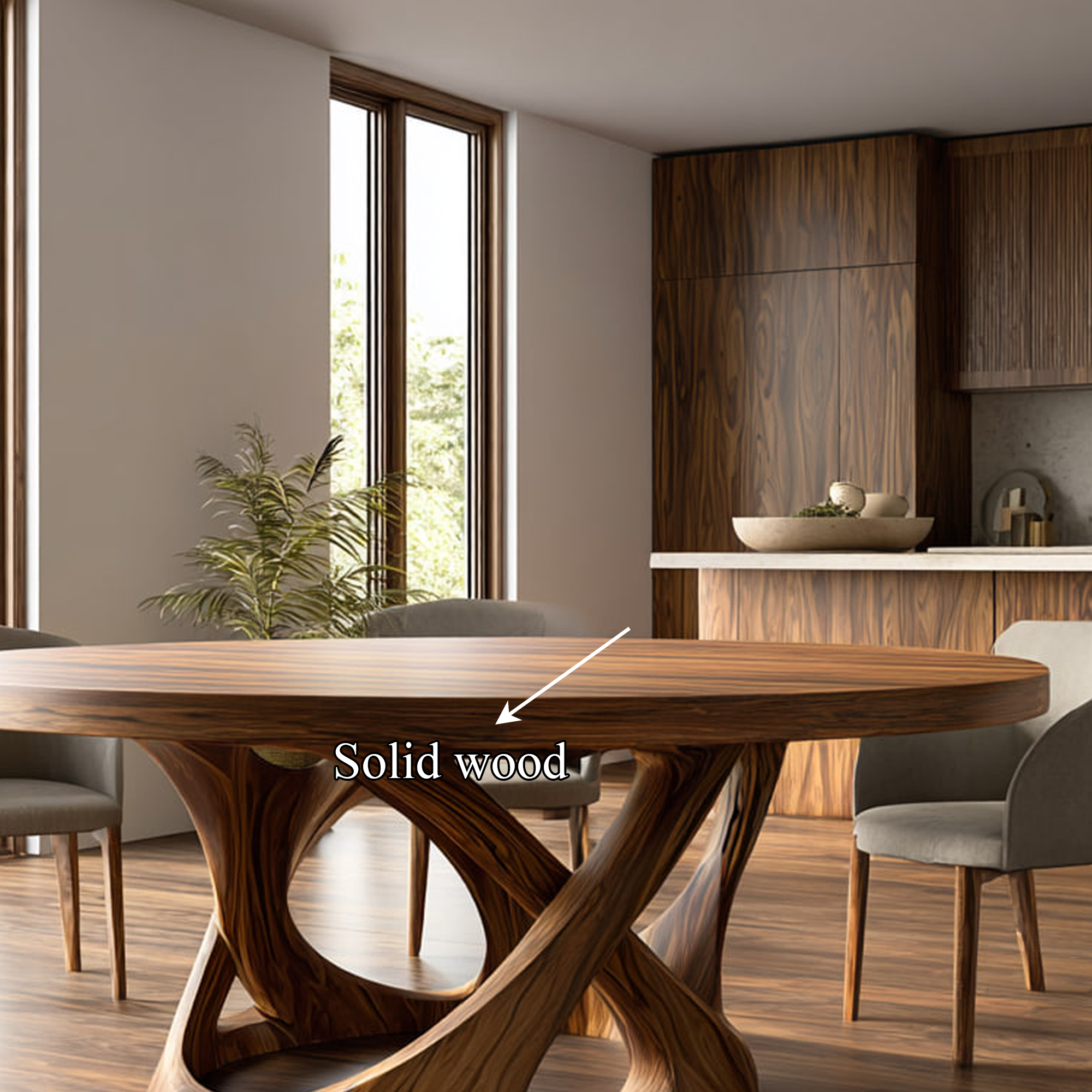 Organic Modern Dining Table Dining Room Or Kitchen SINLKIDT118